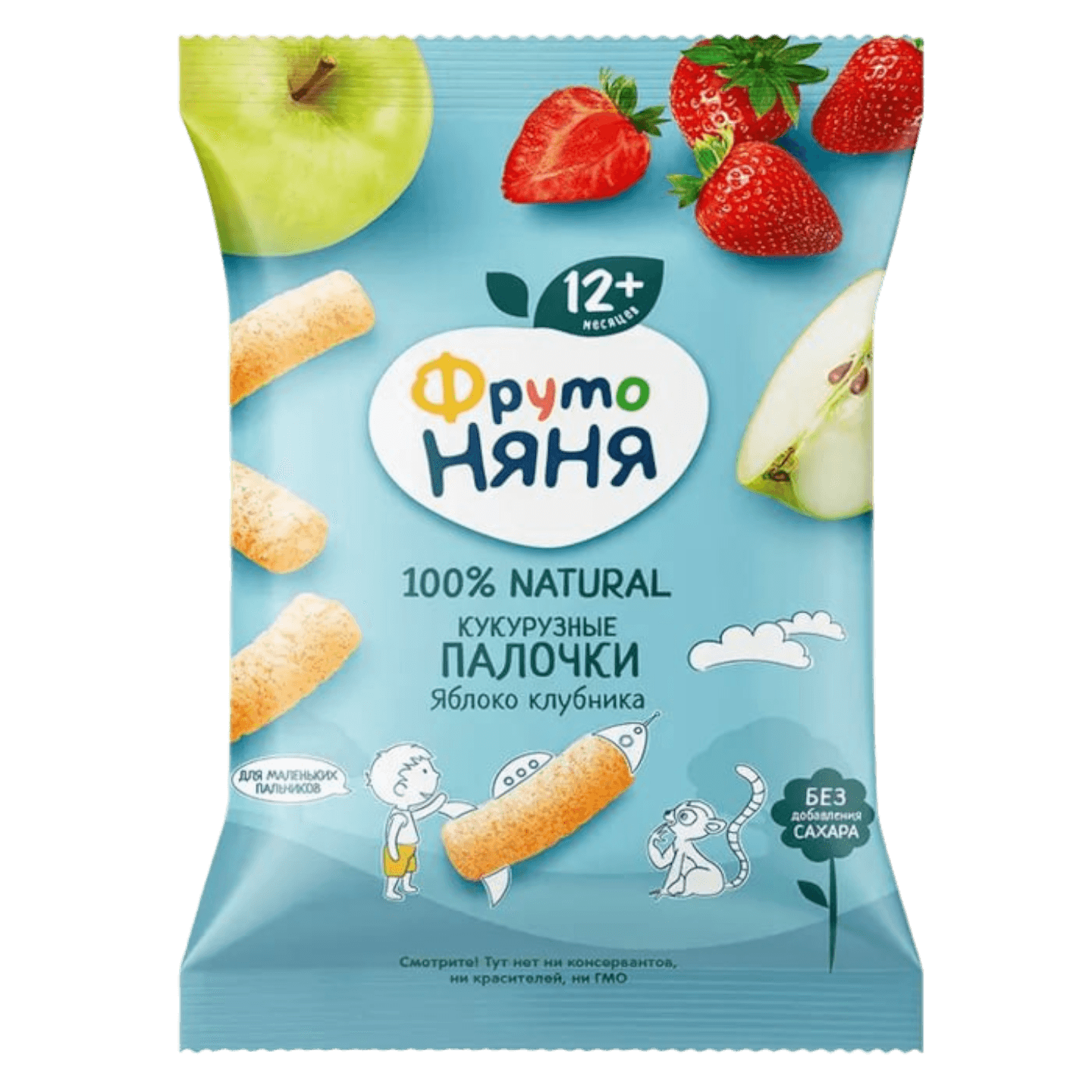 Палочки кукурузные «ФрутоНяня» яблоко-клубника 