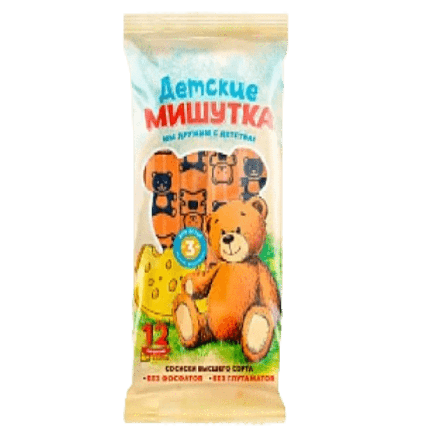 Сосиски детские «Мишутка» в/с с сыром - Мир Продуктов №3