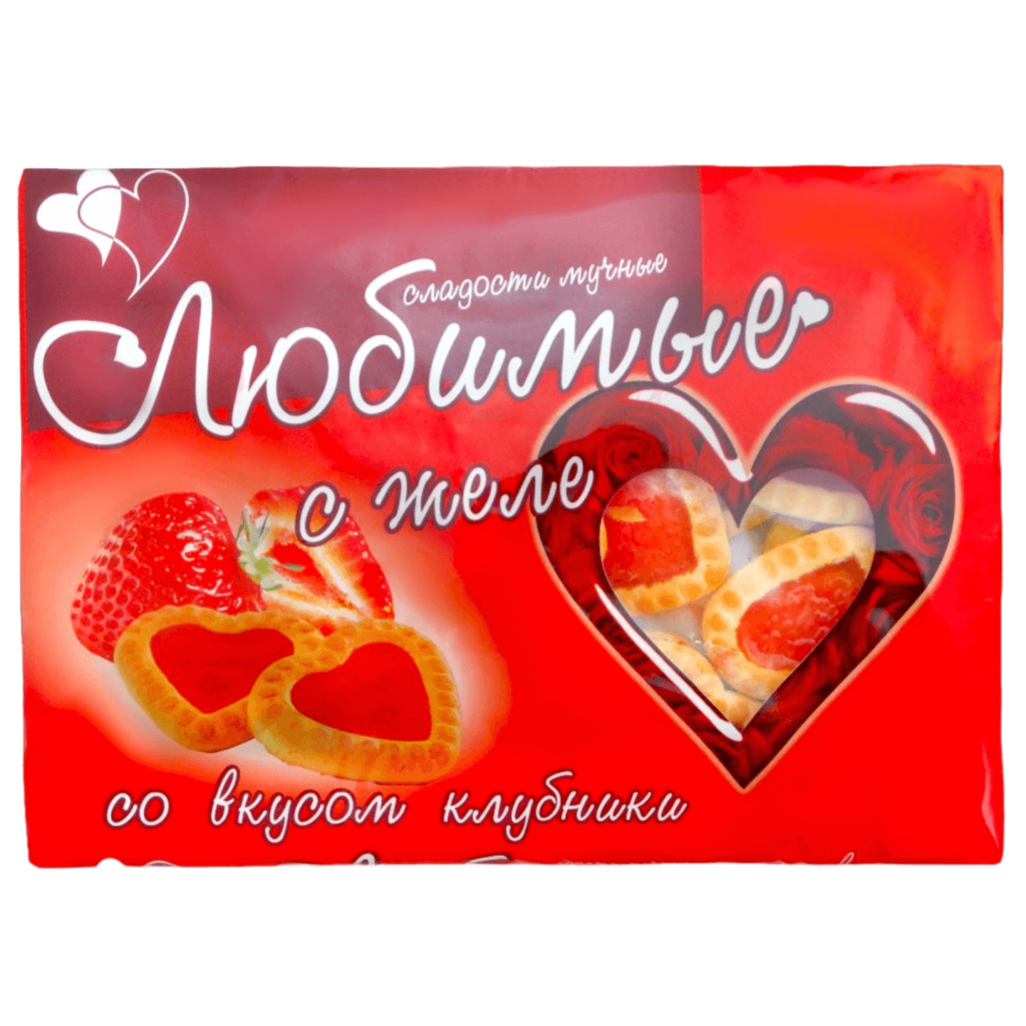 Сладости мучные «Любимые» с желе со вкусом клубники