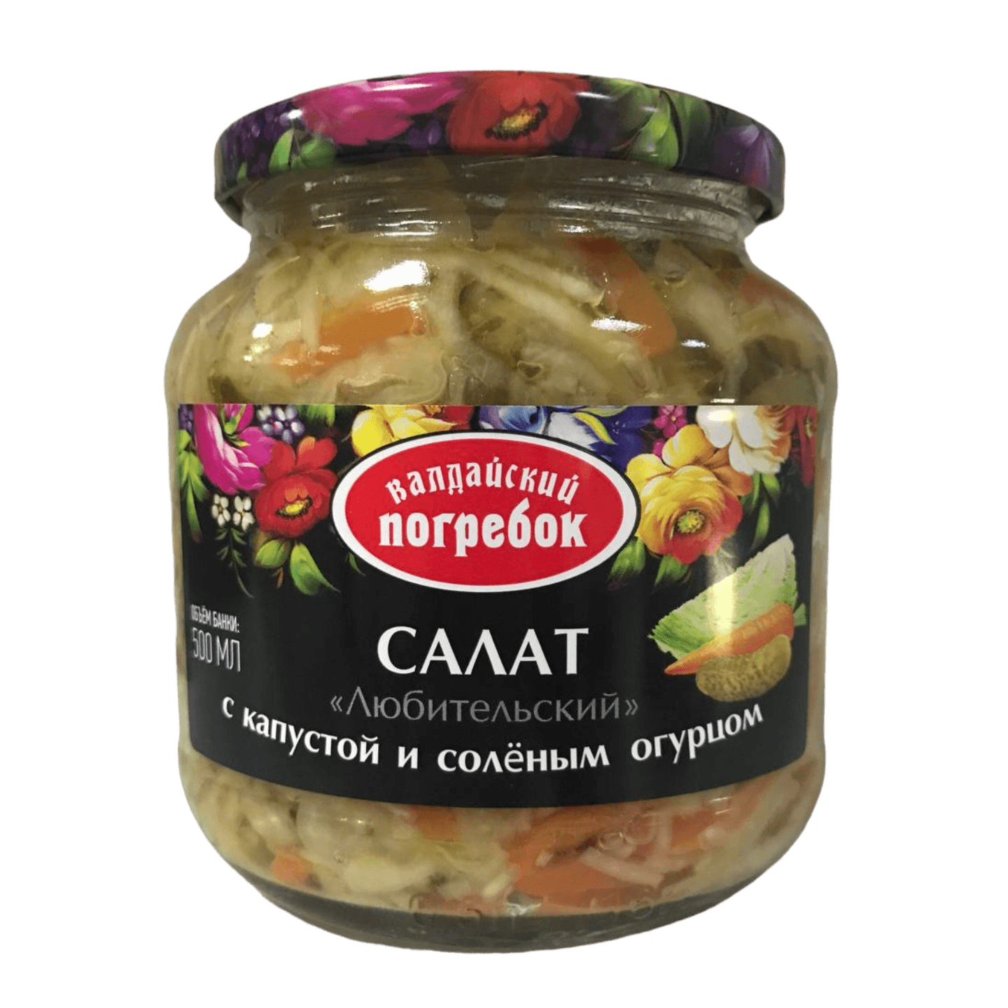 Салат «Любительский» с капустой и солёным огурцом