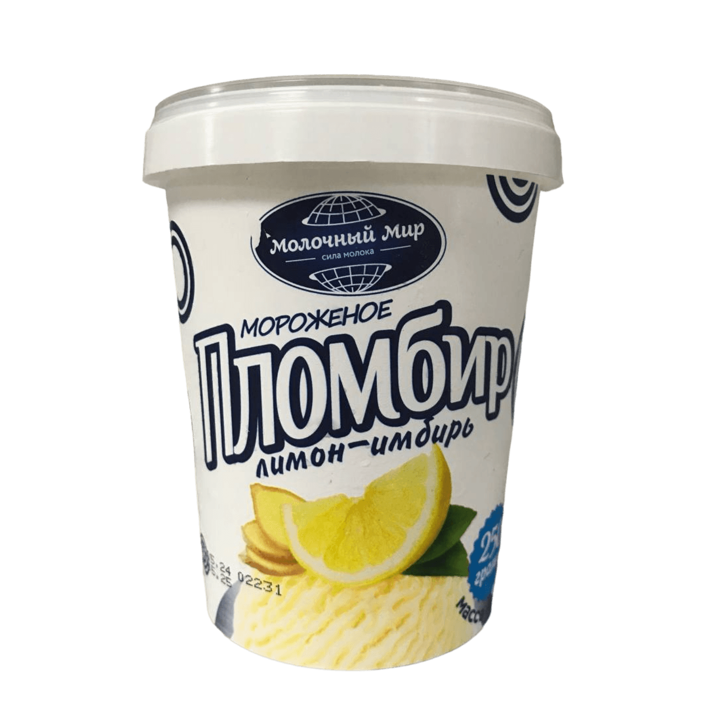 Мороженое пломбир «Молочный мир» лимон-имбирь