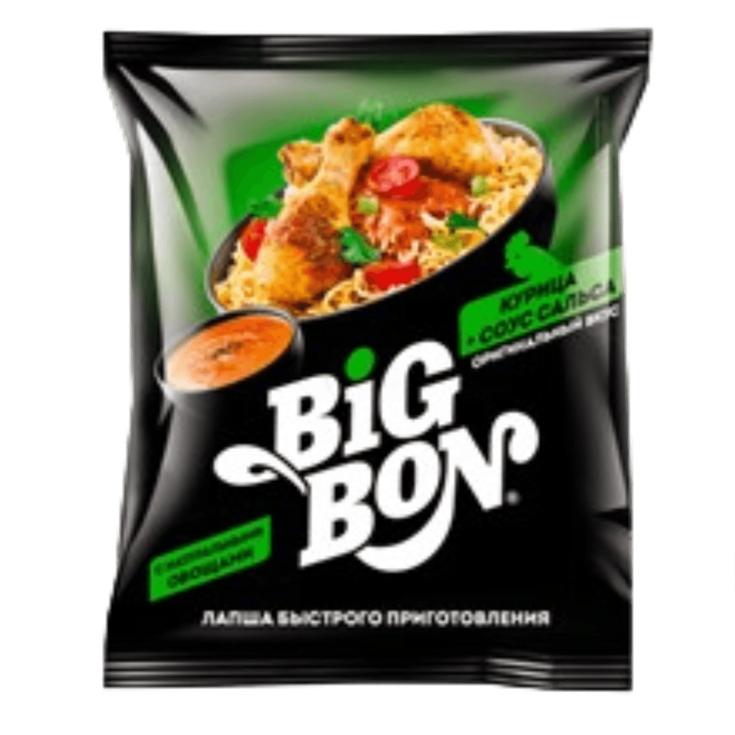 Лапша «BIG BON» курица + соус сальса