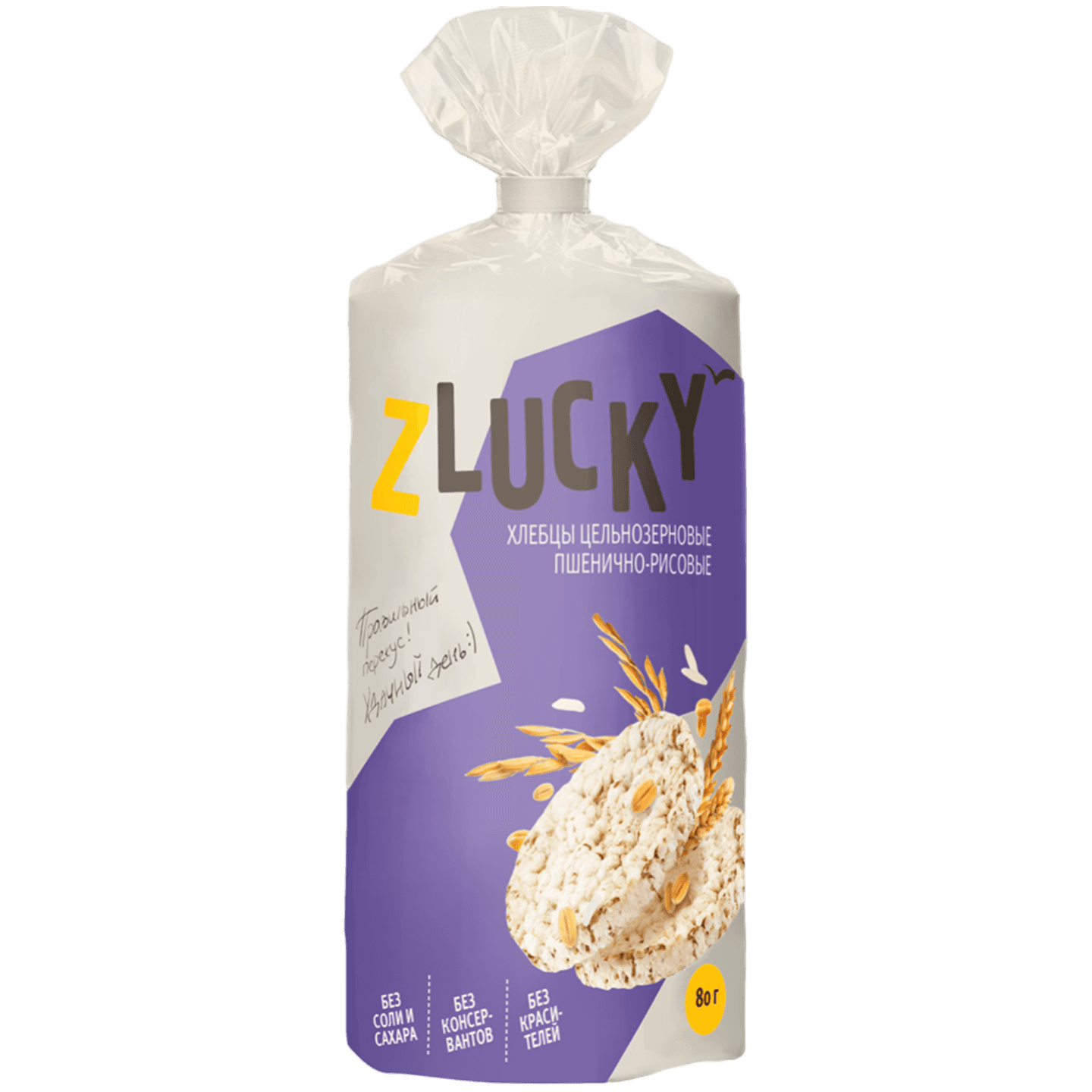 Хлебцы цельнозерновые «ZLUCKY» пшенично-рисовые