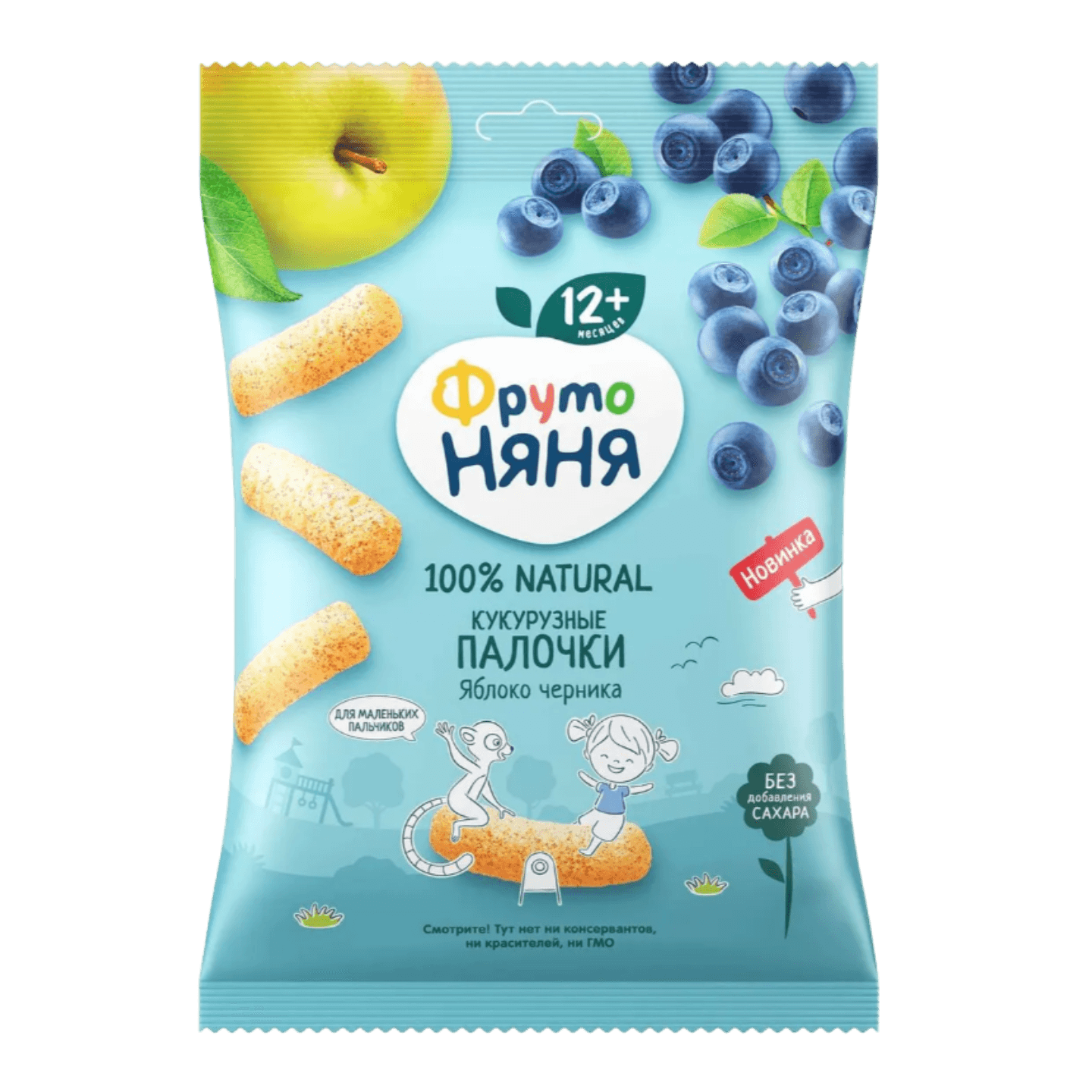 Палочки кукурузные «ФрутоНяня» яблоко-черника 
