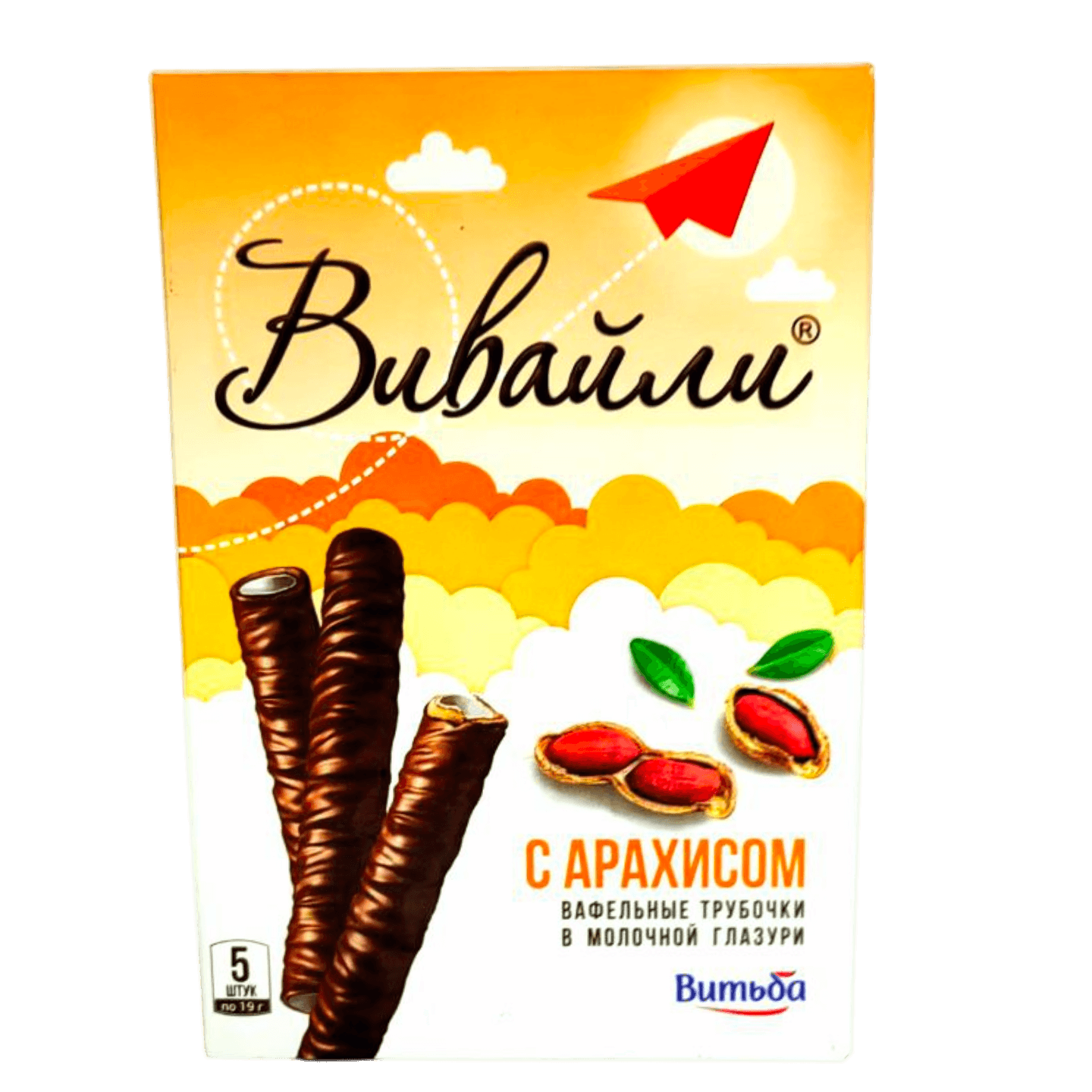 Вафельные трубочки «Вивайли» с арахисом