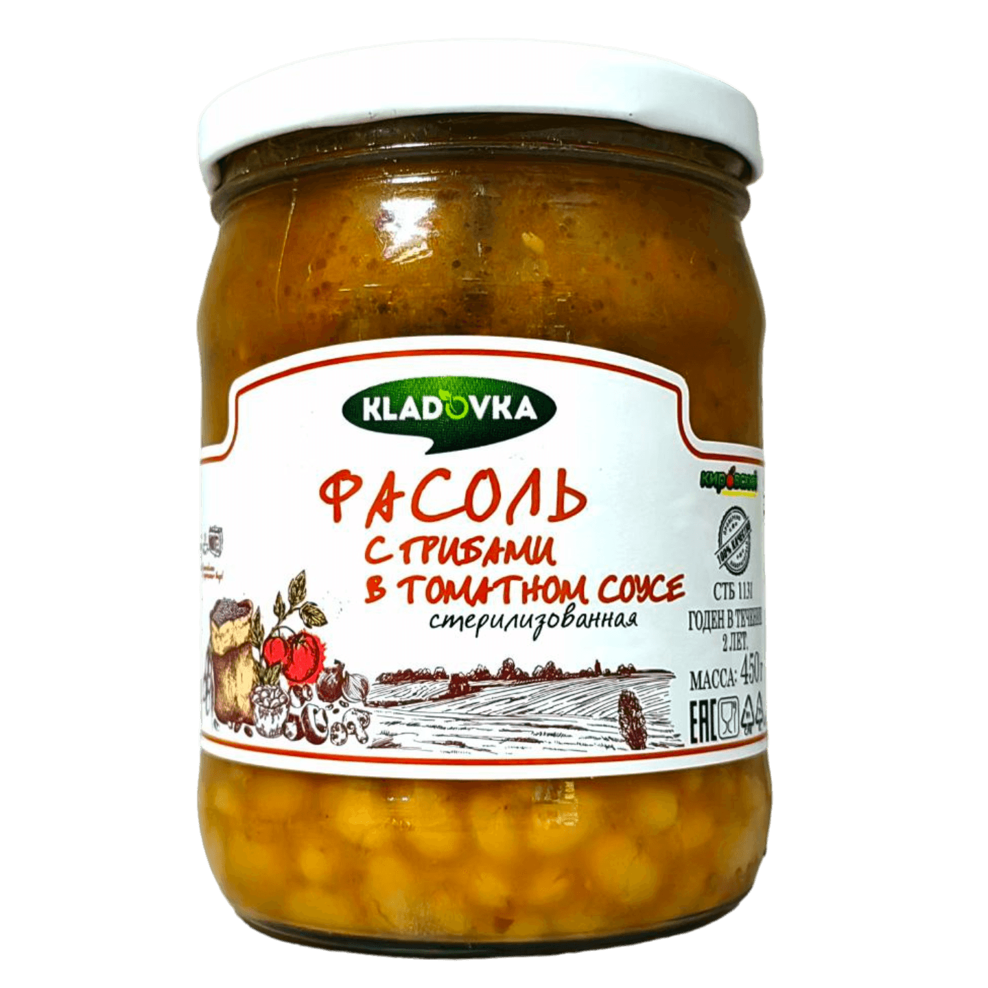 Фасоль «KLADOVKA» с грибами в томатном соусе