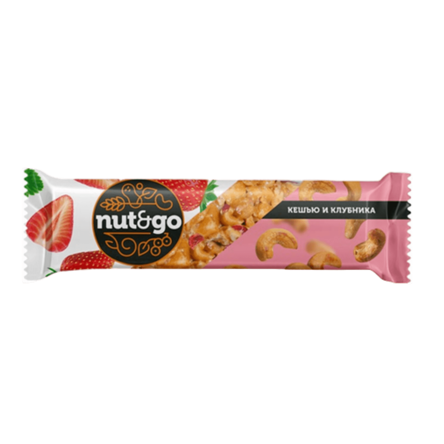 Батончик «NUT&GO» кешью-клубника
