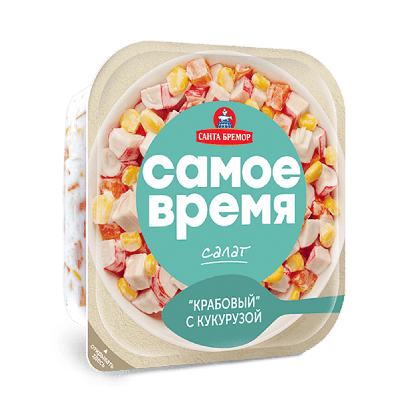 Салат «Самое время» крабовый с кукурузой