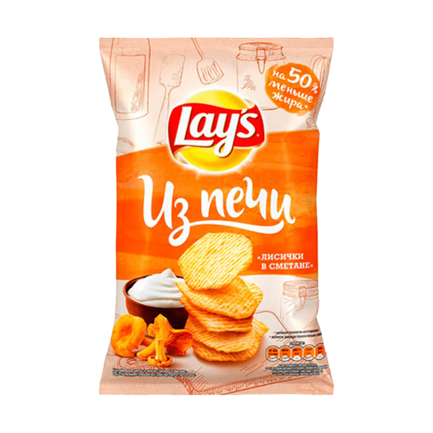 Чипсы «Lay's из печи» со вкусом лисички в сметане