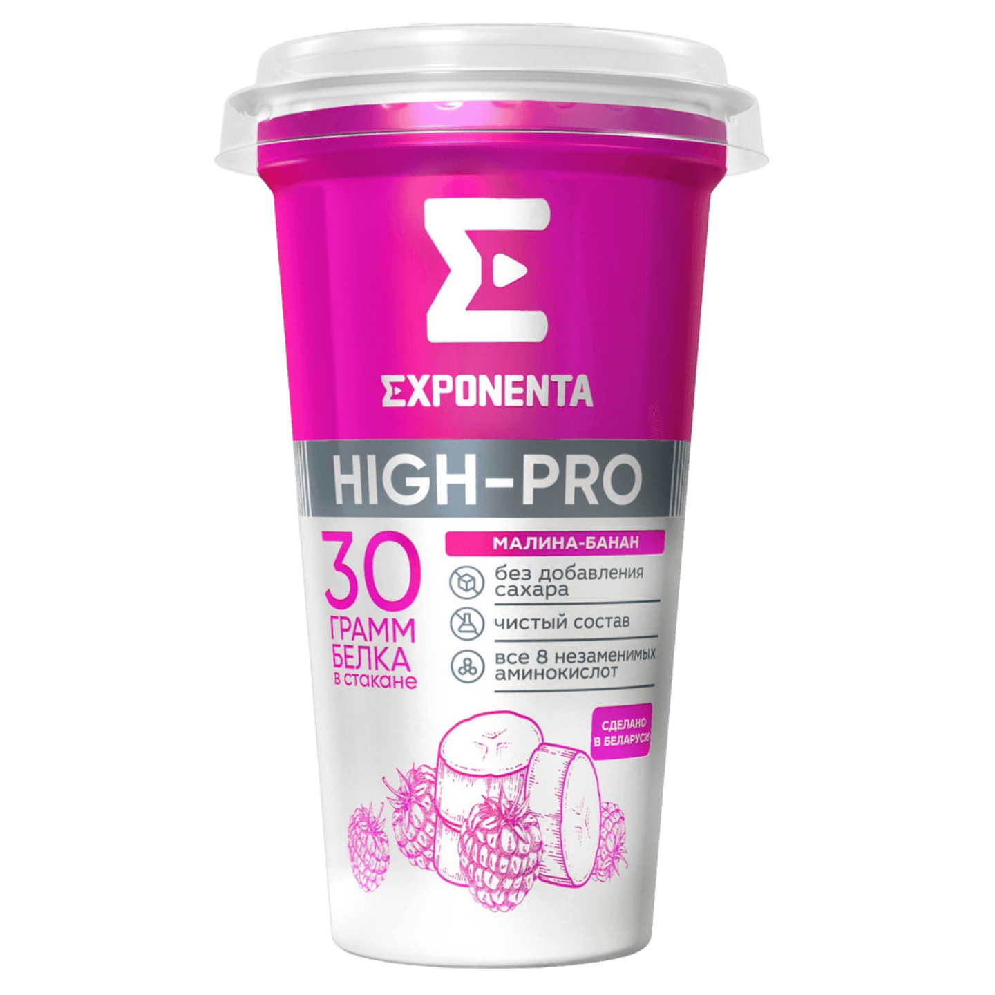 Напиток кисломолочный «Exponenta» HIGH-PRO малина-банан