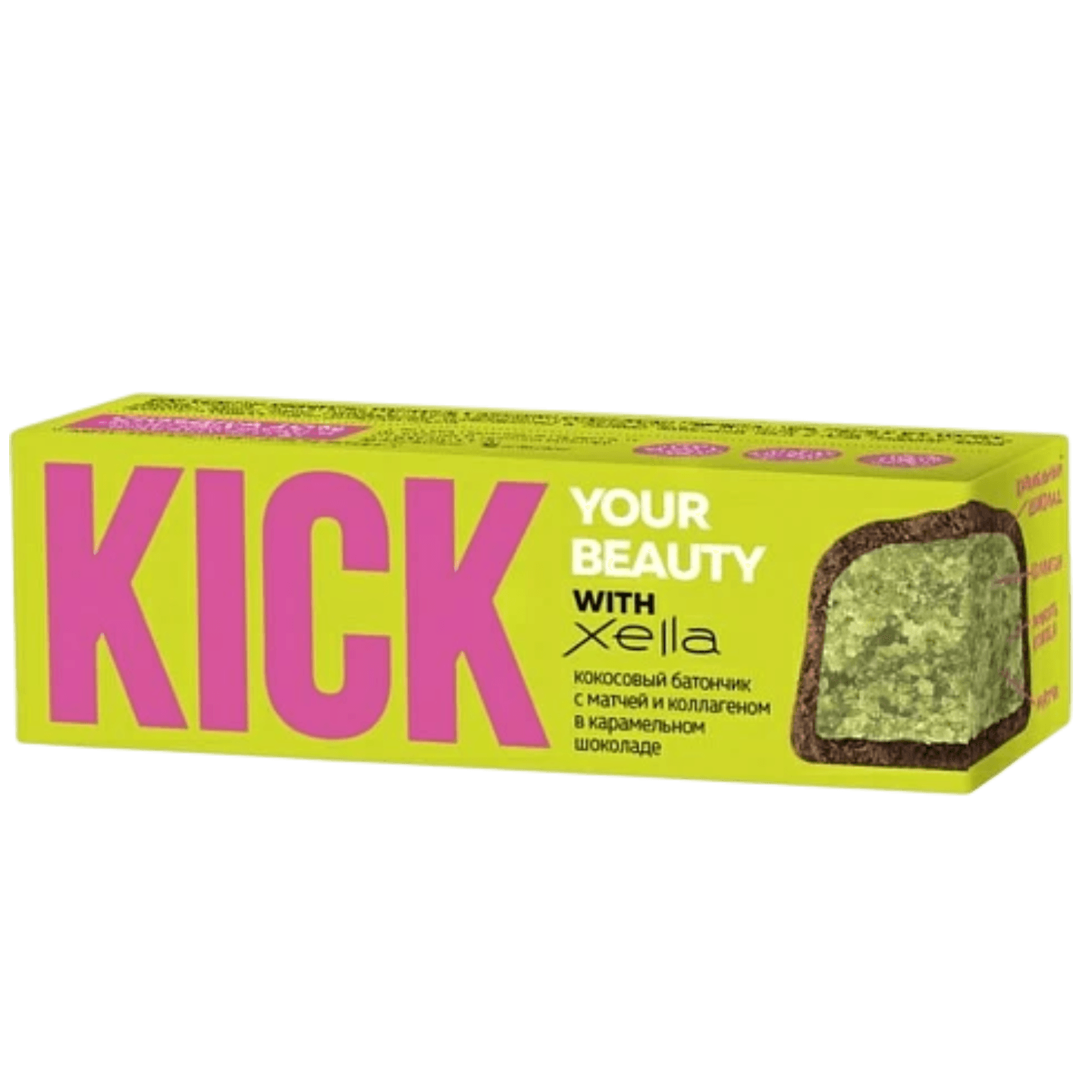Батончик кокосовый «Kick» матча-коллаген
