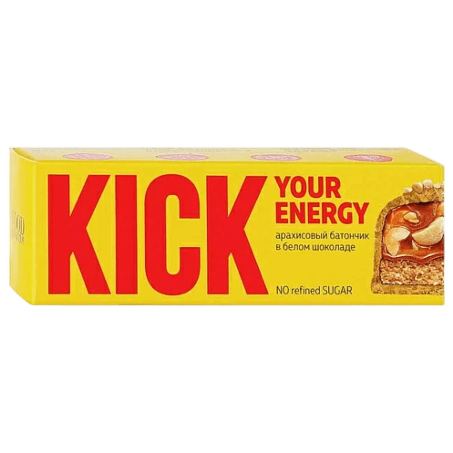 Батончик арахисовый «Kick» в белом шоколаде