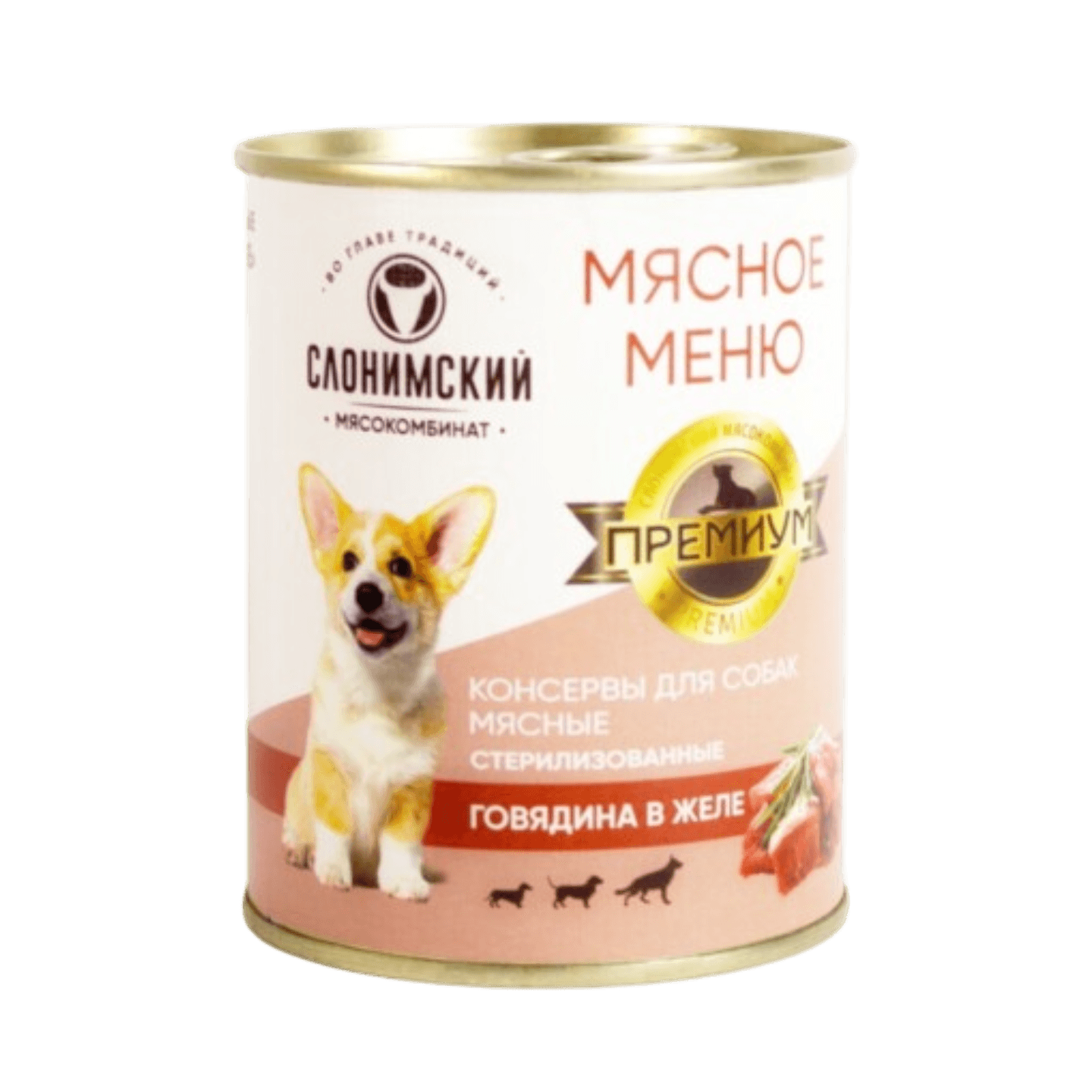 Консервы для собак «Мясное меню премиум» говядина в желе