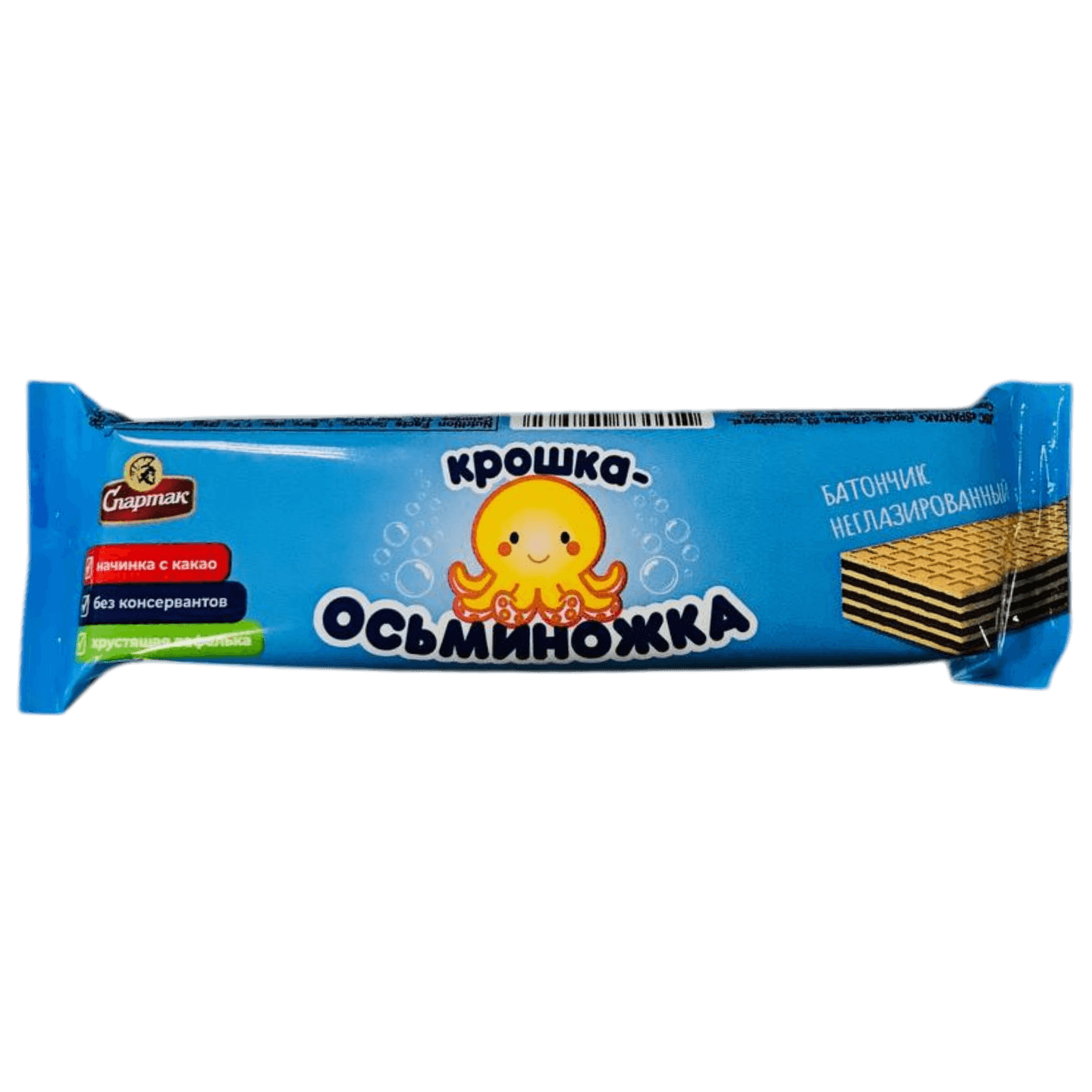 Батончик вафельный «Крошка-осьминожка» неглазированный
