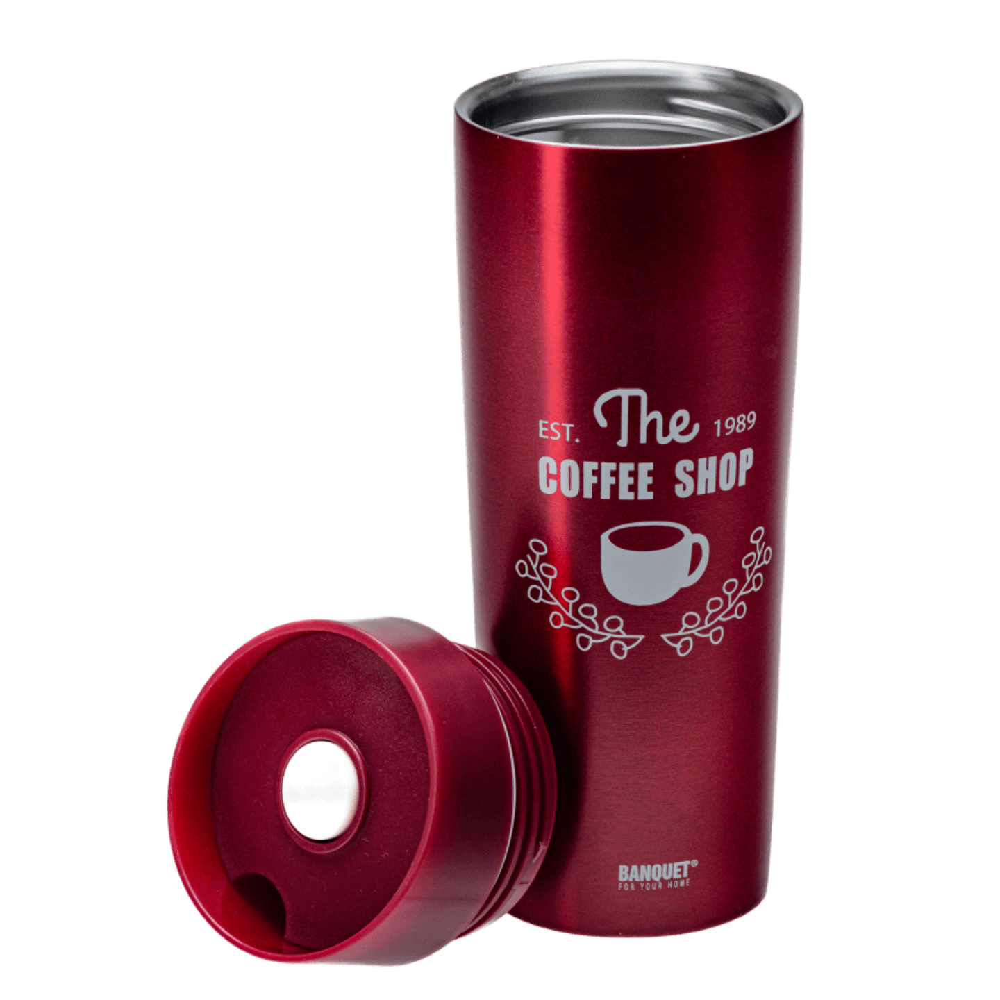 Термокружка металлическая «COFFEE» бордо 350мл