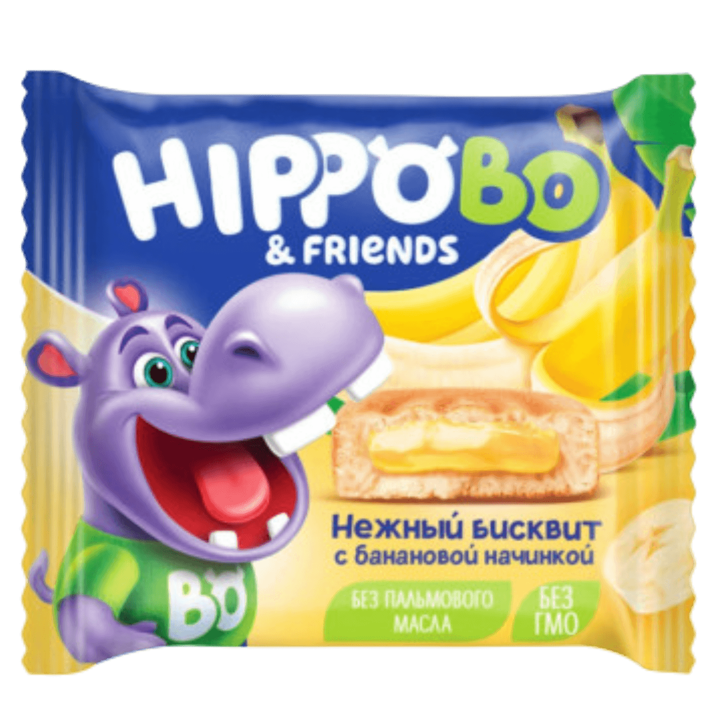 Пирожное бисквитное «HIPPOBO» банан