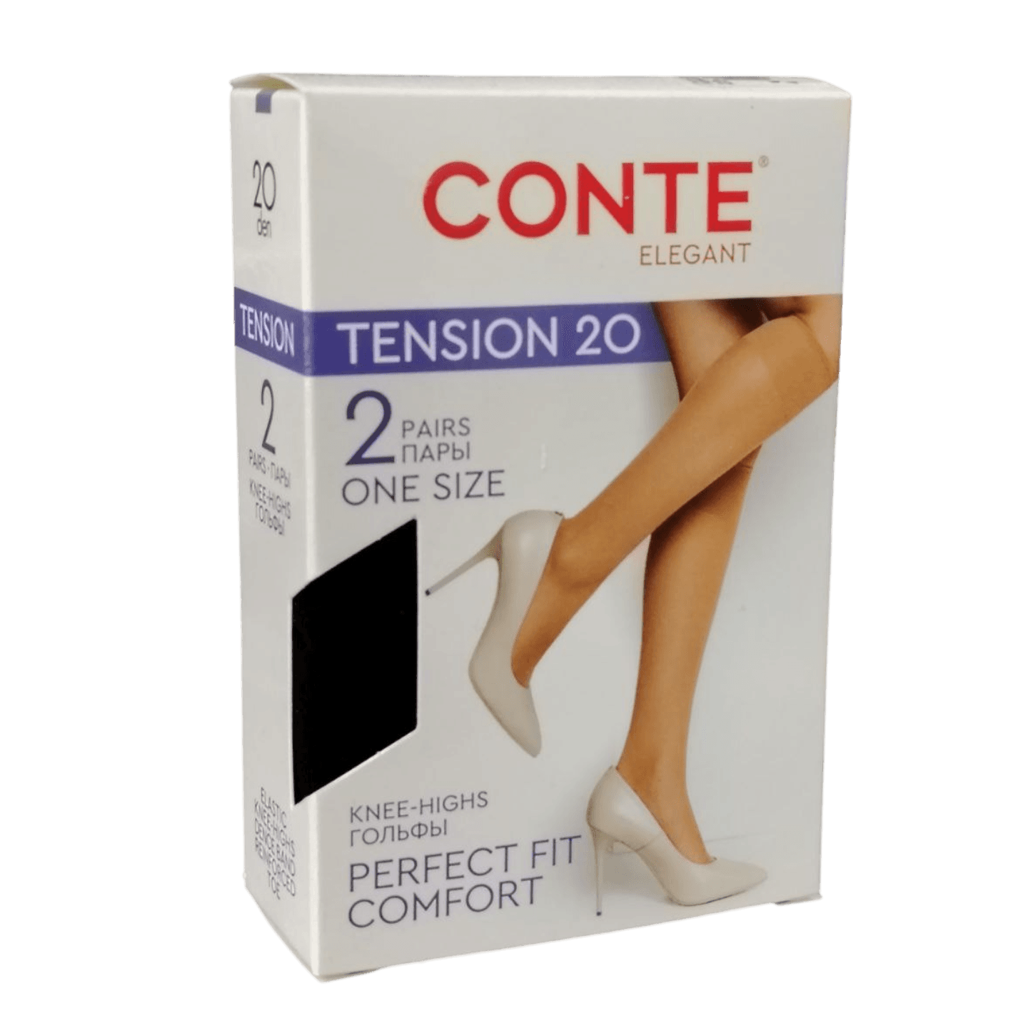 Гольфы женские «Conte TENSION» р. 23-25 NERO