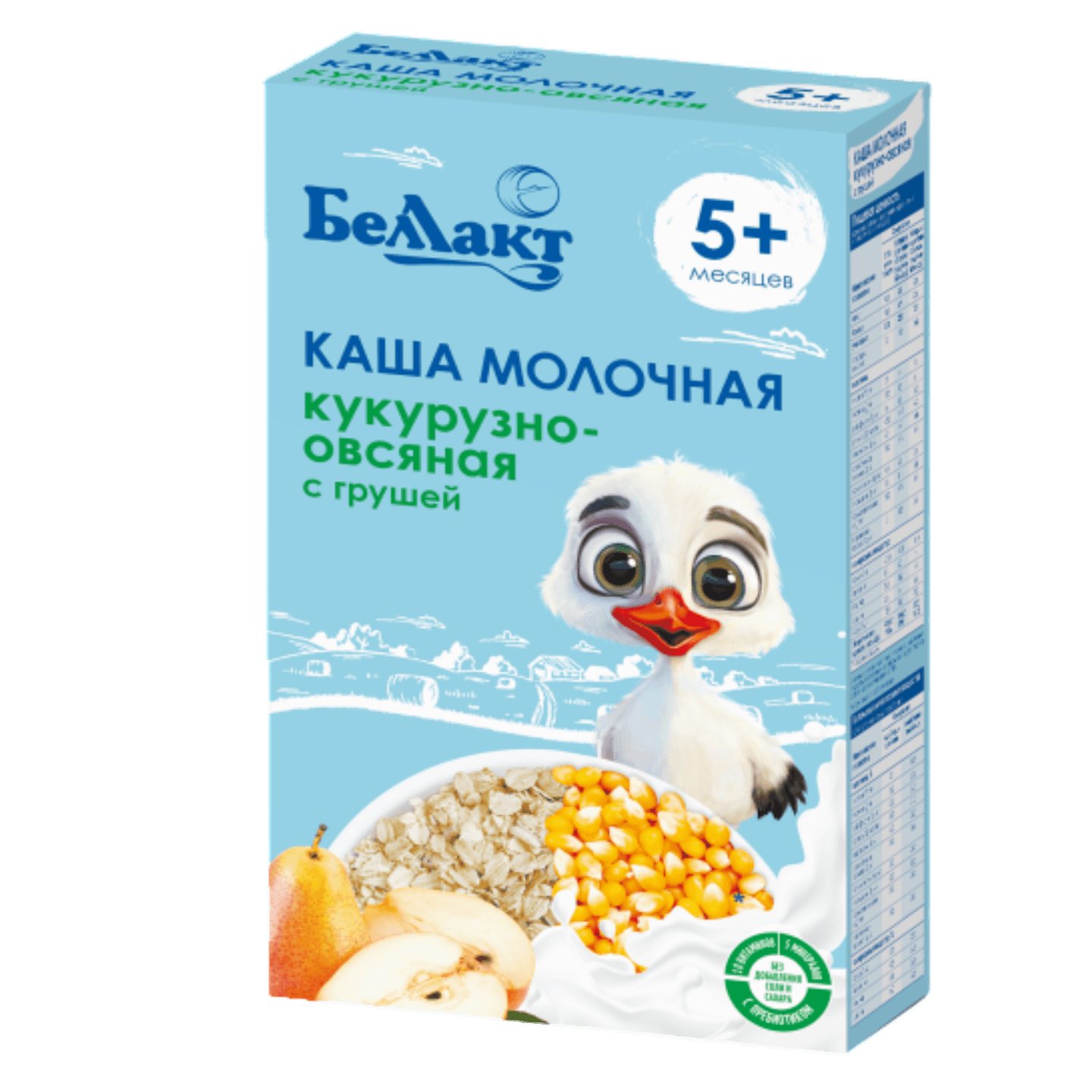 Каша молочная «Беллакт» кукурузно-овсяная с грушей с 5 месяцев