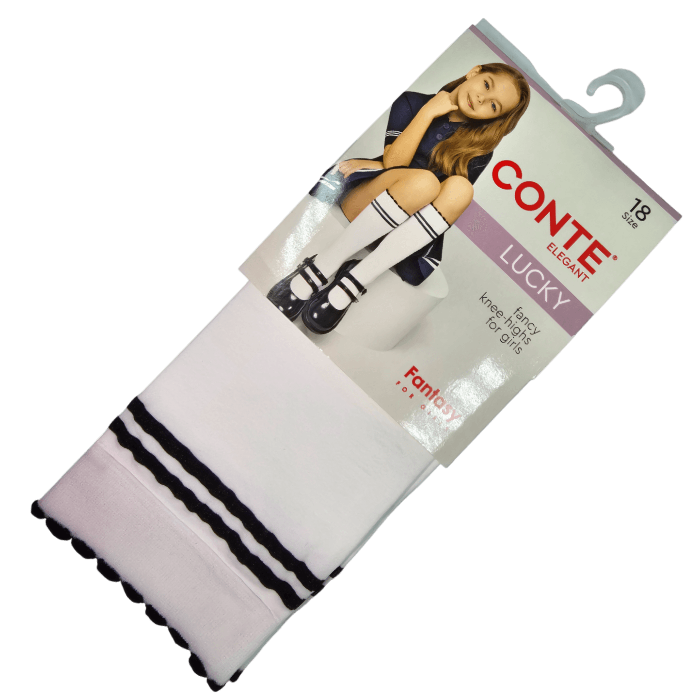 Гольфы для девочек «Conte» Lucky белые р.18