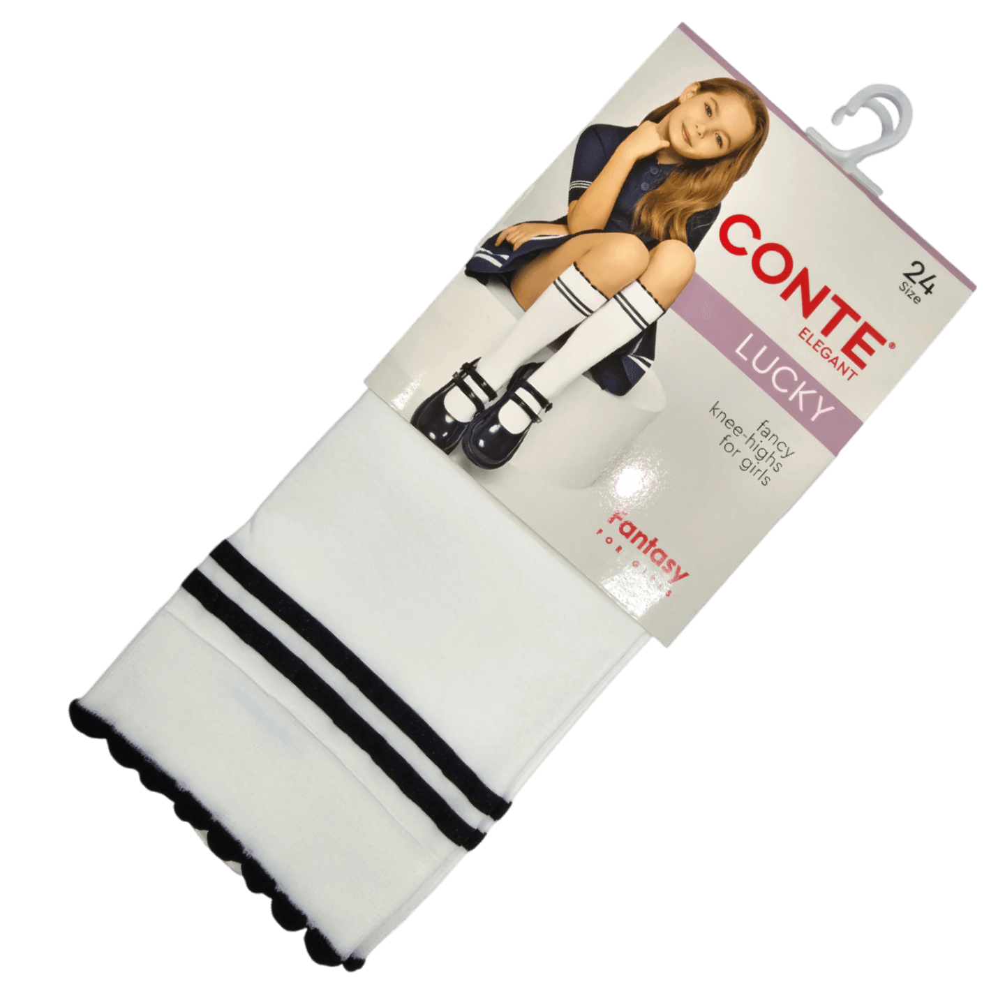 Гольфы для девочек «Conte» Lucky белые р.24