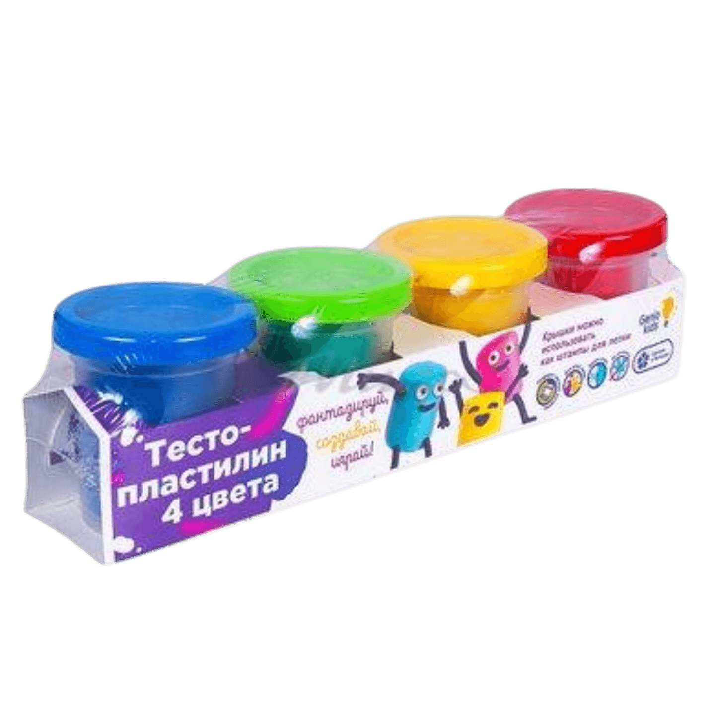 Тесто-пластилин «Genio kids» 4 цвета