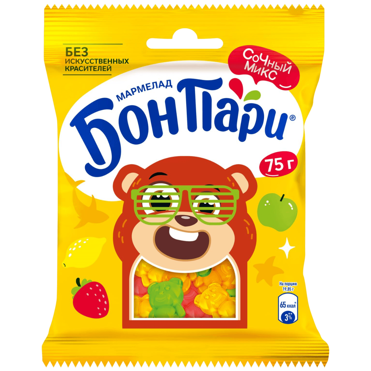 Мармелад жевательный «Бон Пари» со вкусом фруктов