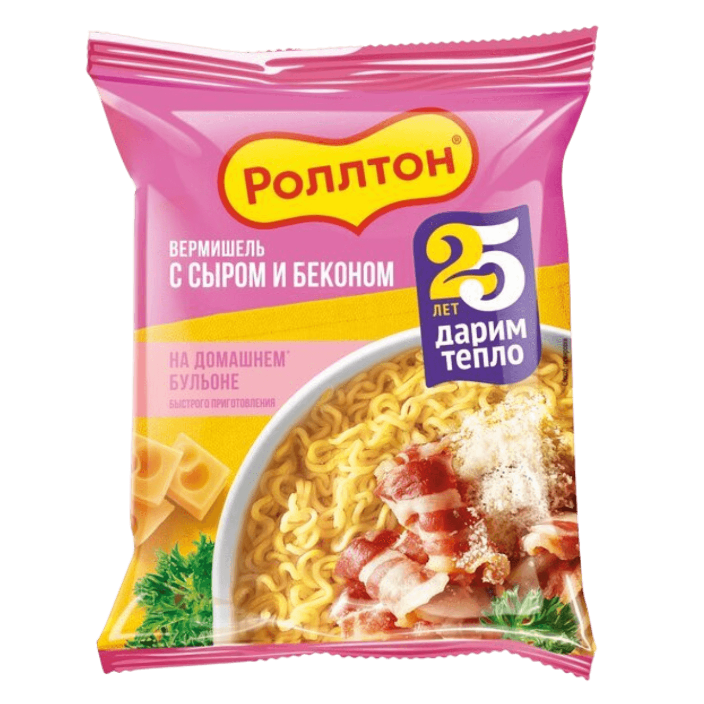 Вермишель быстрого приготовления «Роллтон» с сыром и беконом