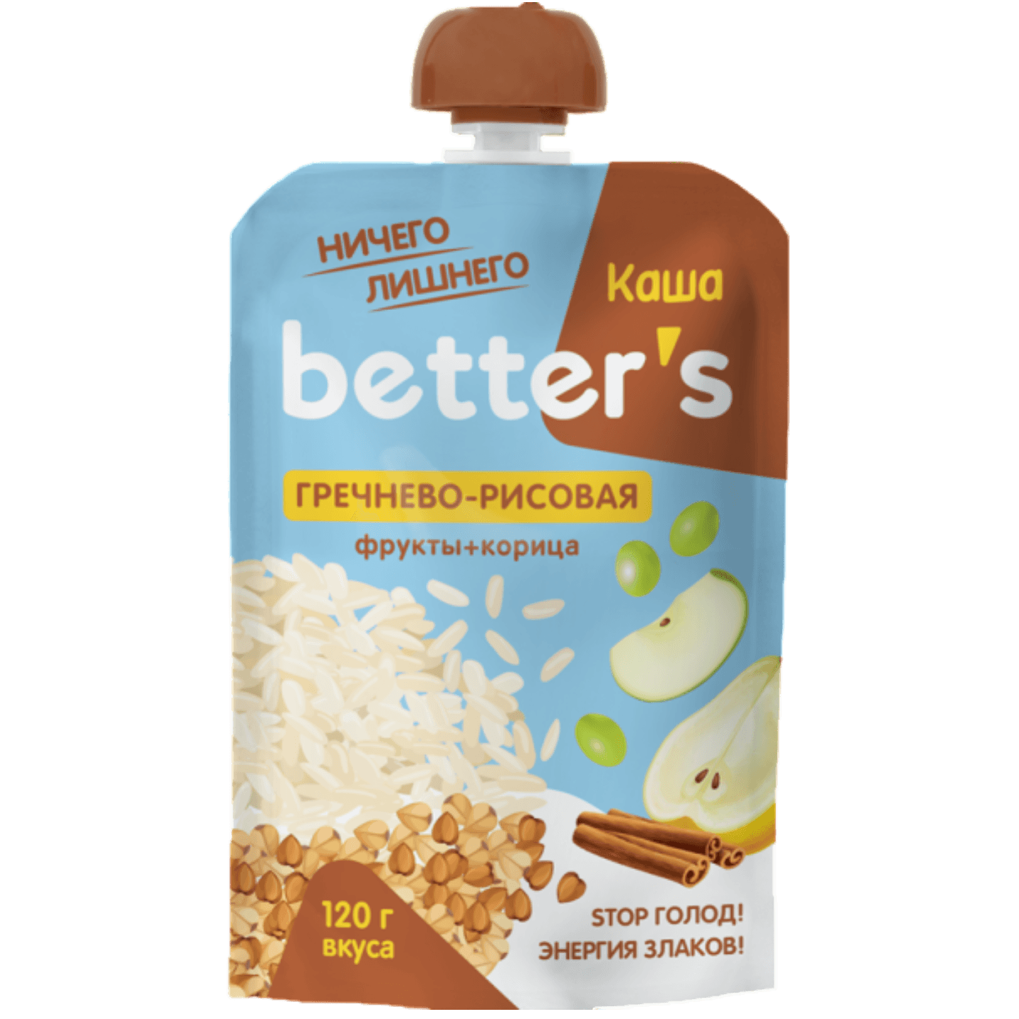 Каша гречнево-рисовая «better's» фрукты-корица