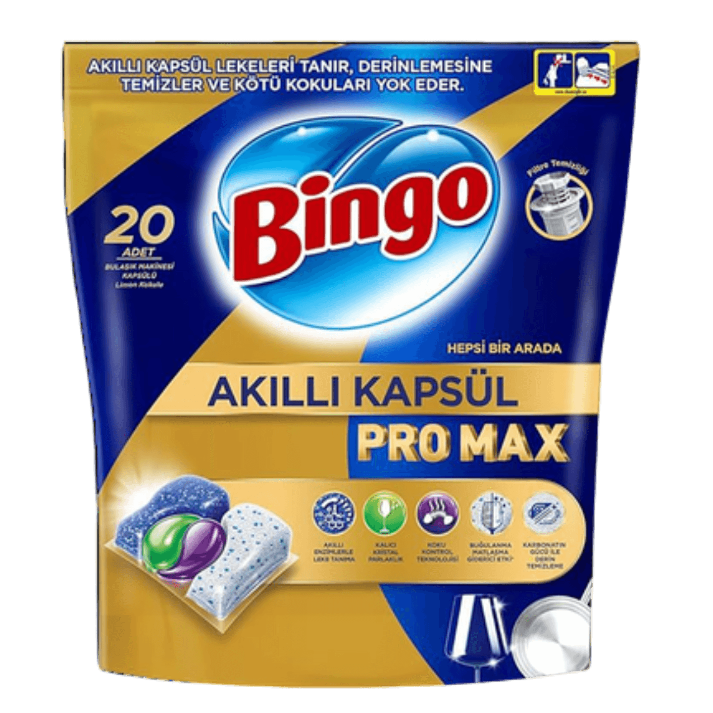 Таблетки «Bingo Pro Max» для посудомоечных машин 20шт