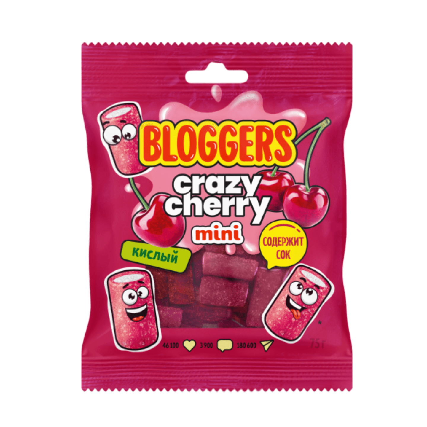 Мармелад жевательный «Bloggers» вишня в кисло-сладкой обсыпке 