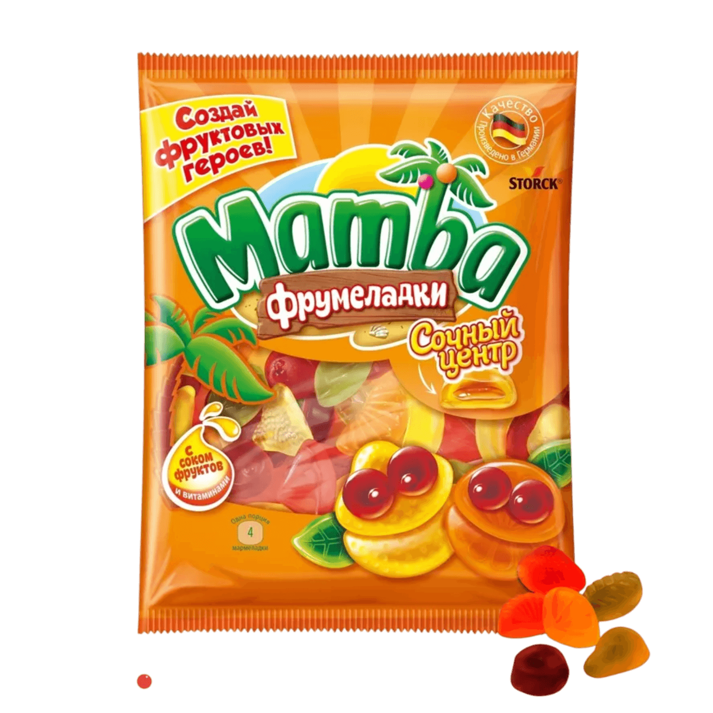 Мармелад жевательный «Mamba фрумеладки» сочный центр