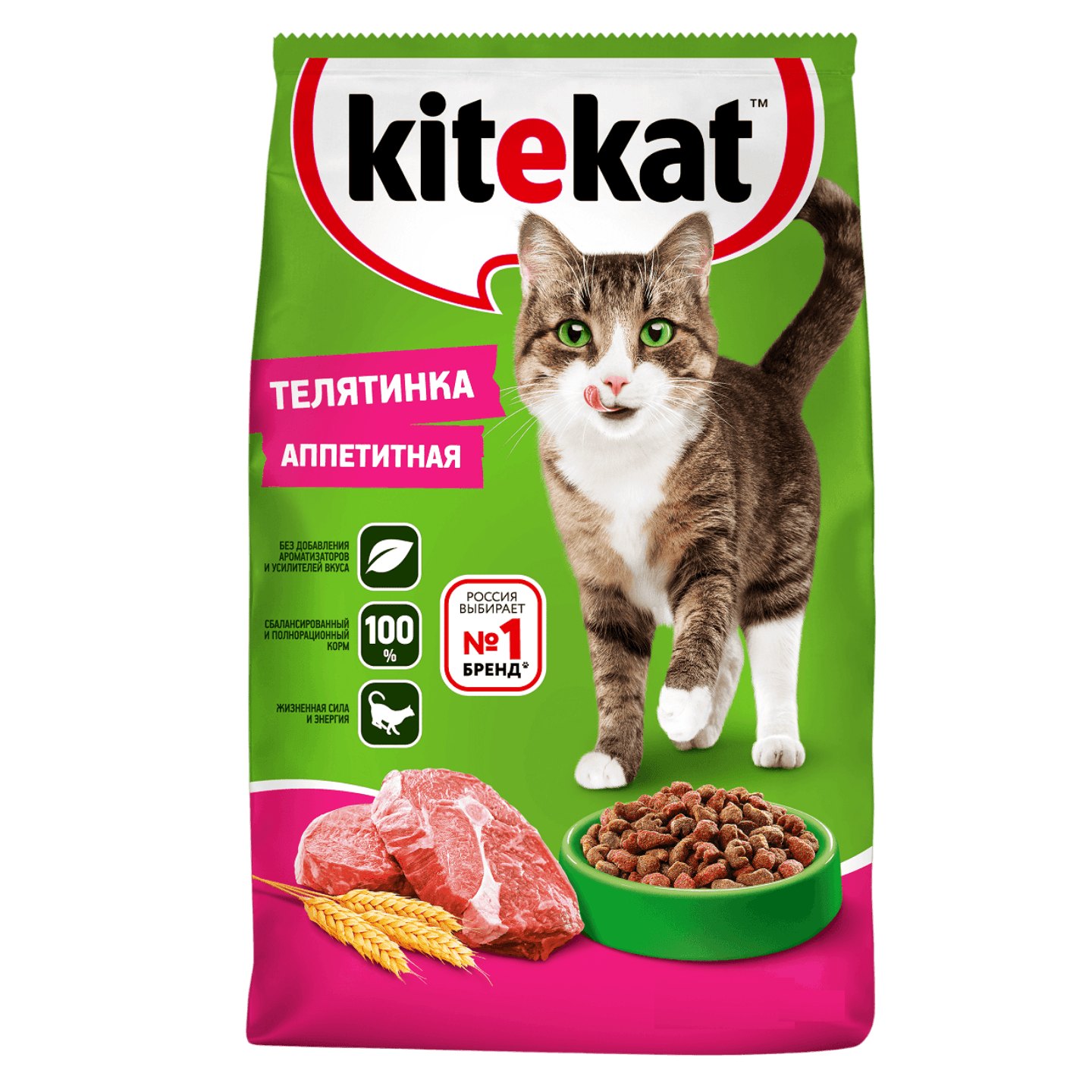 Корм для взрослых кошек «Kitekat» телятинка аппетитная