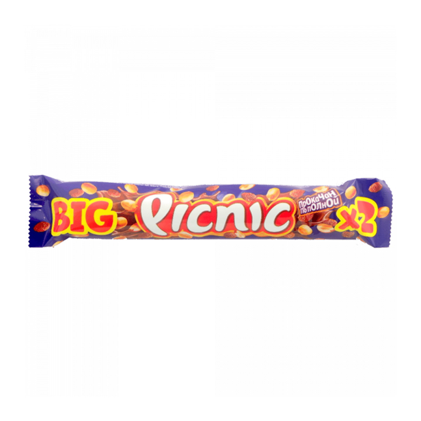 Батончик «Big Picnic» с арахисом и изюмом в молочном шоколаде