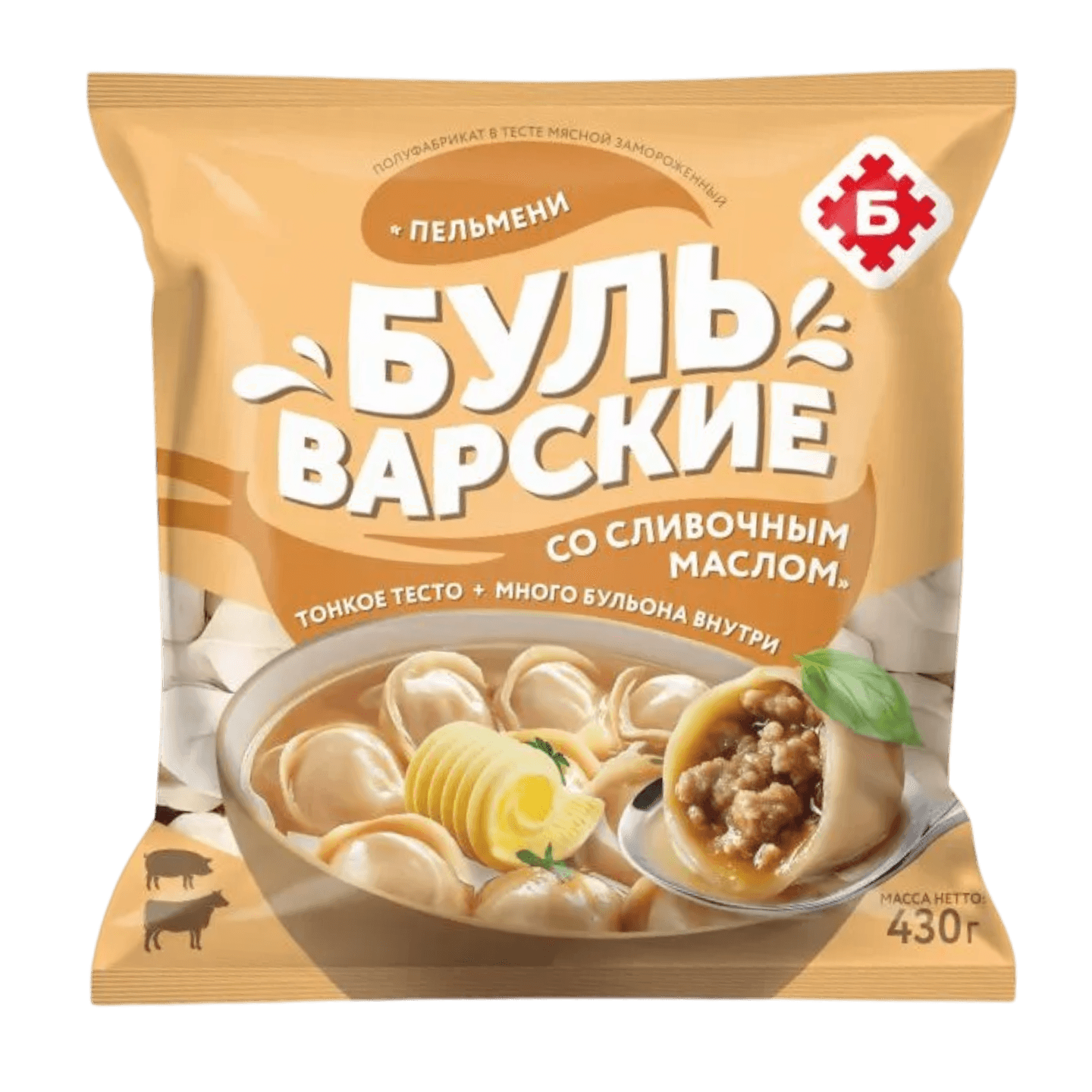 Пельмени «Бульварские» со сливочным маслом
