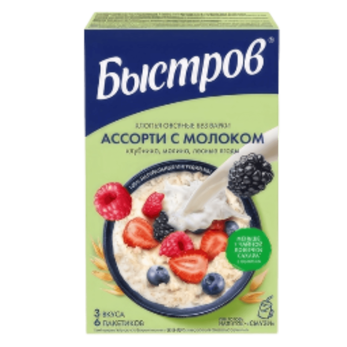 Хлопья овсяные «Быстров» ассорти с молоком
