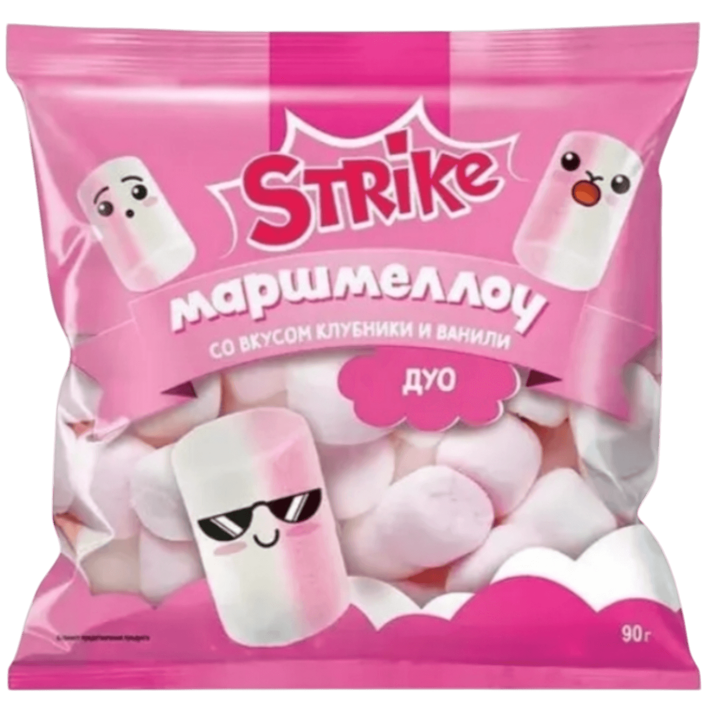 Жевательный зефир «Strike» клубника ваниль маршмеллоу