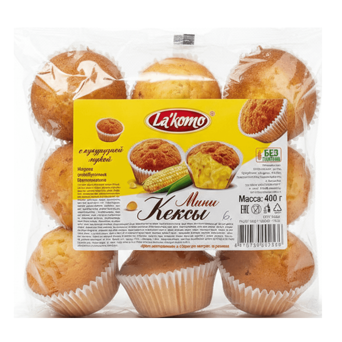 Кексы-мини «La'Komo» с кукурузной мукой
