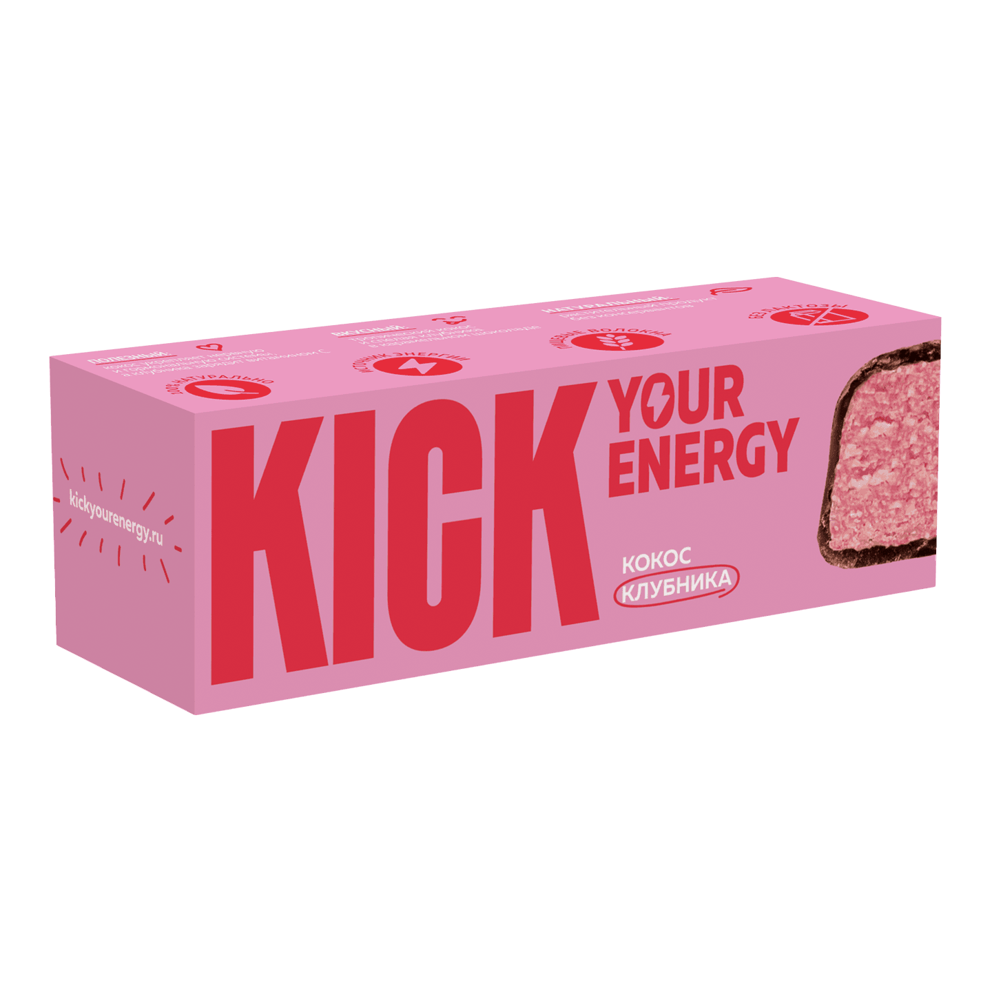 Кокосовый батончик  с клубникой «Kick»