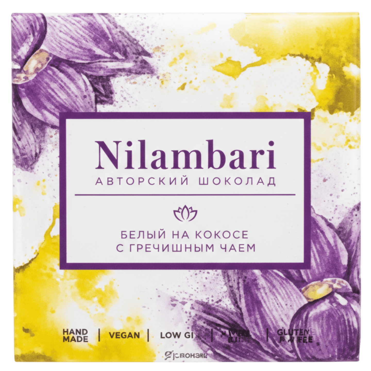 Шоколад «Nilambari» белый на кокосе с гречишным чаем 
