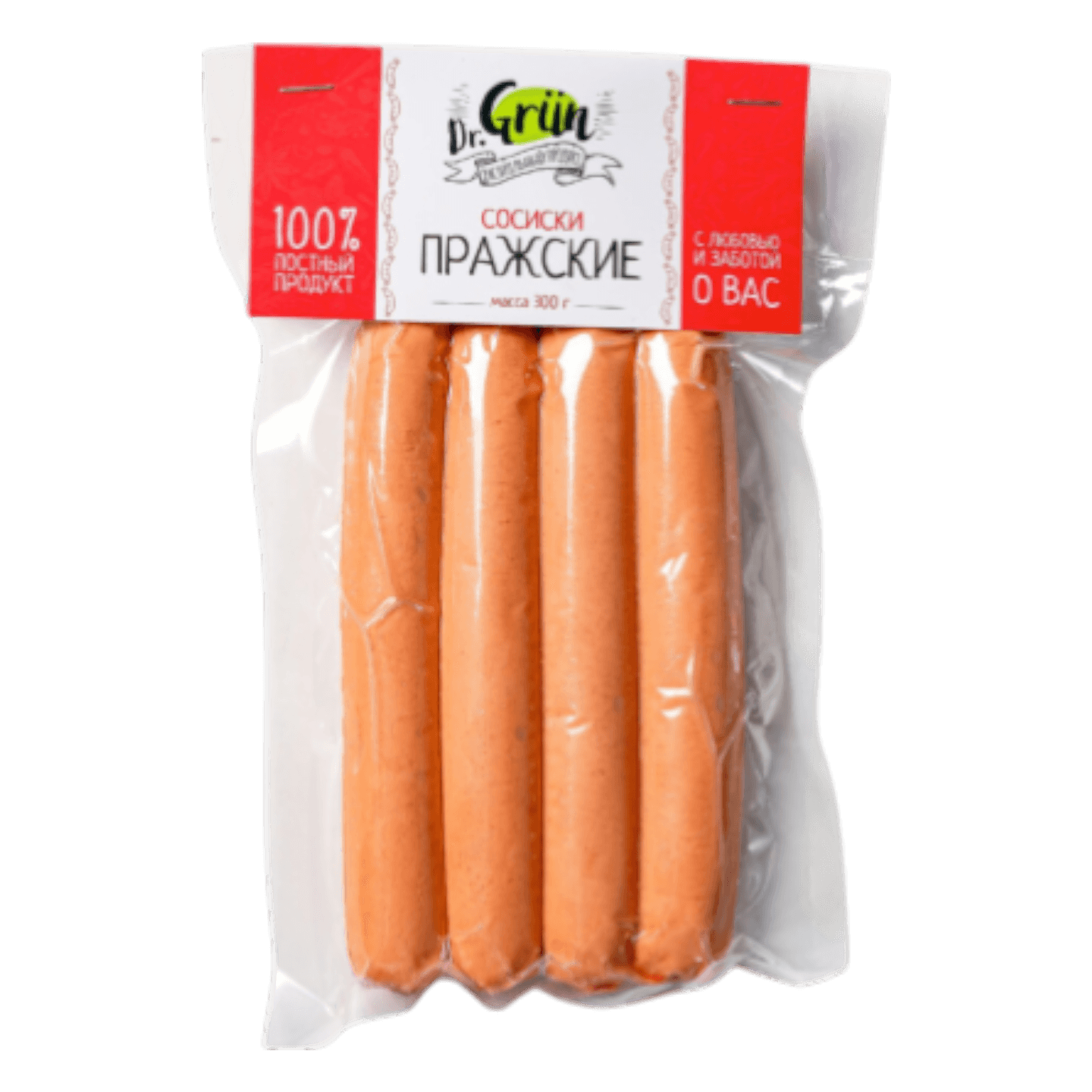 Продукт растительный Сосиски «Пражские» «Dr. GRÜN»