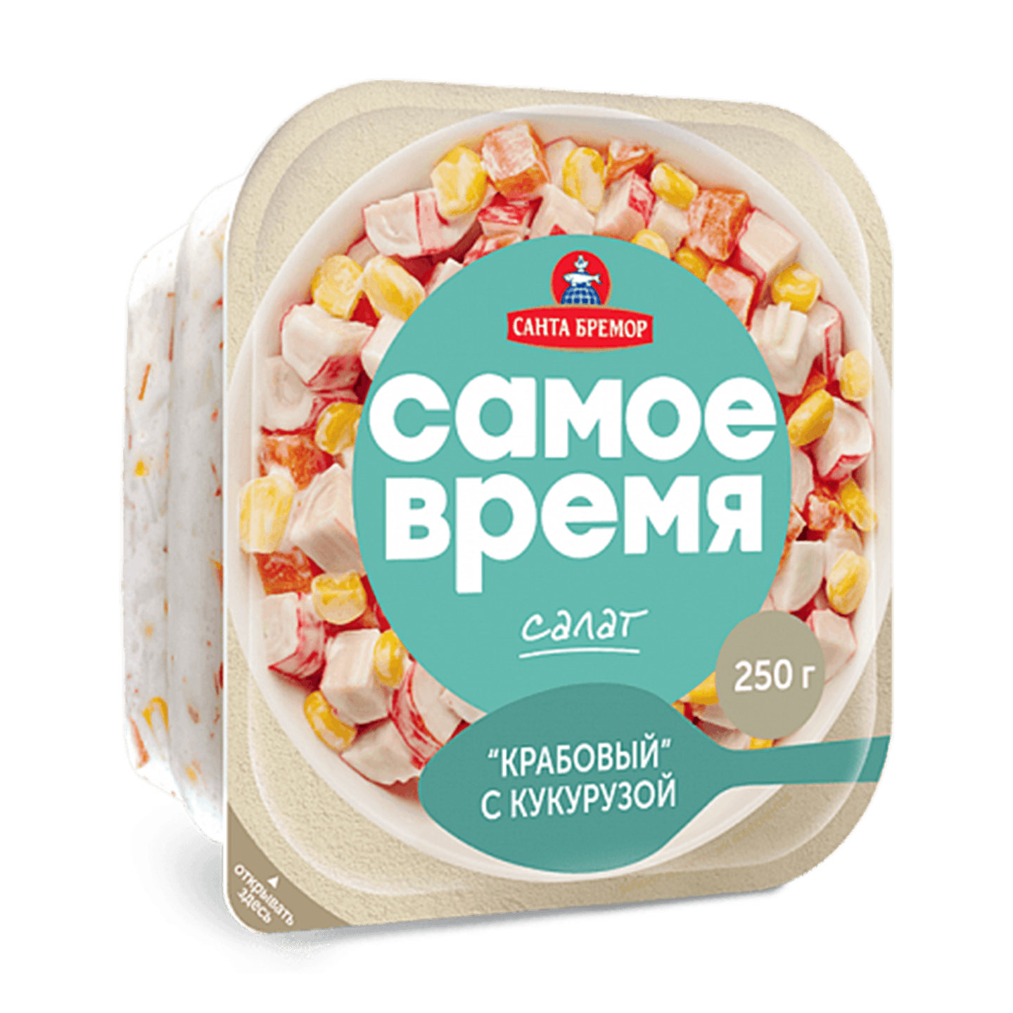Салат «Самое время» крабовый с кукурузой
