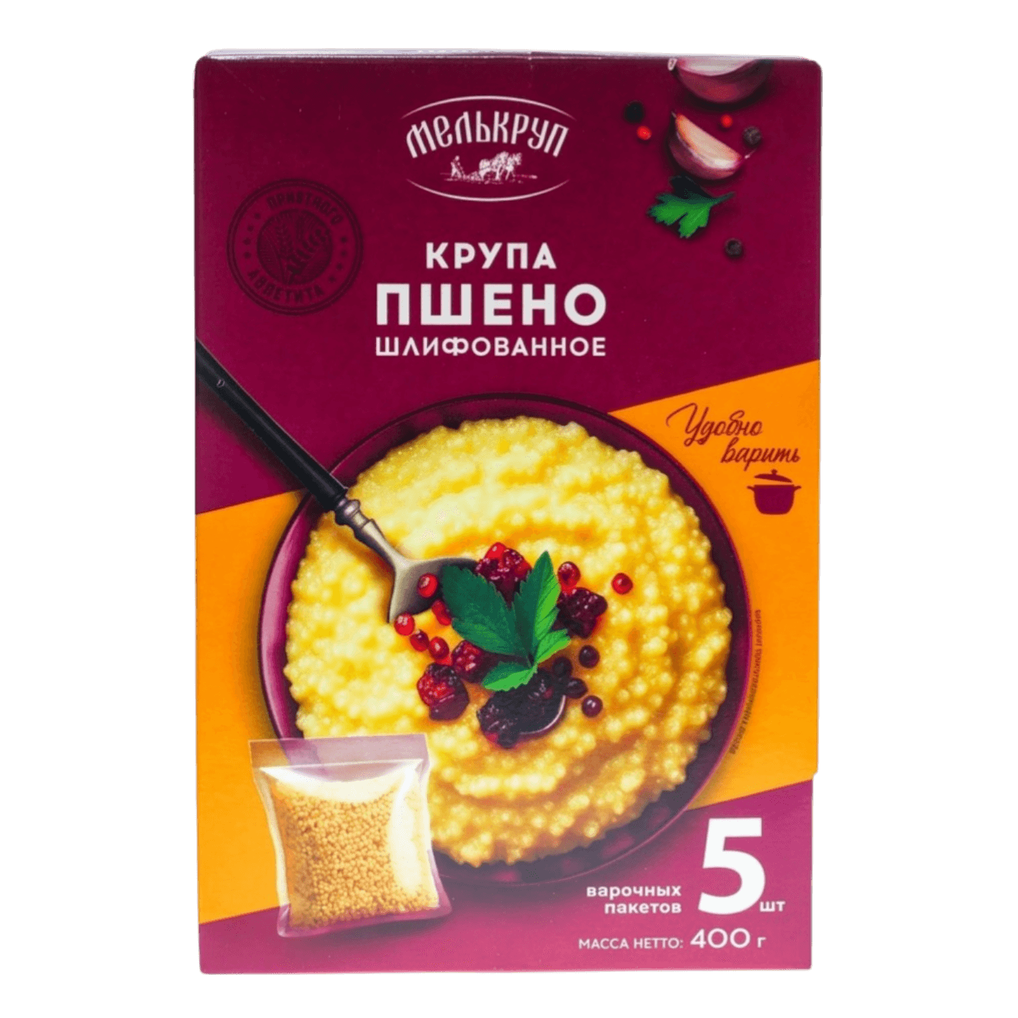 Крупа «Мелькруп» пшено шлифованное