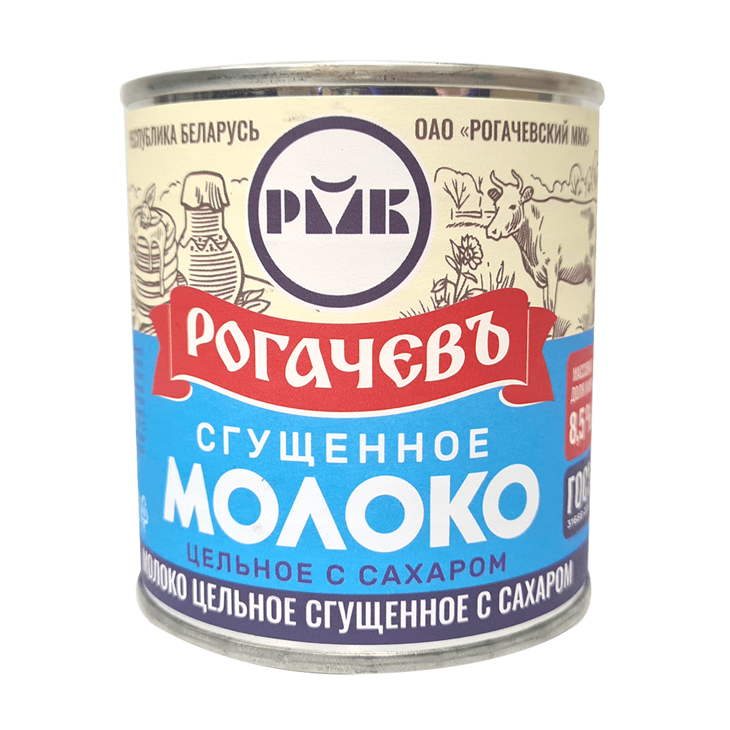 Молоко сгущенное «Рогачевъ» 8,5% цельное с сахаром
