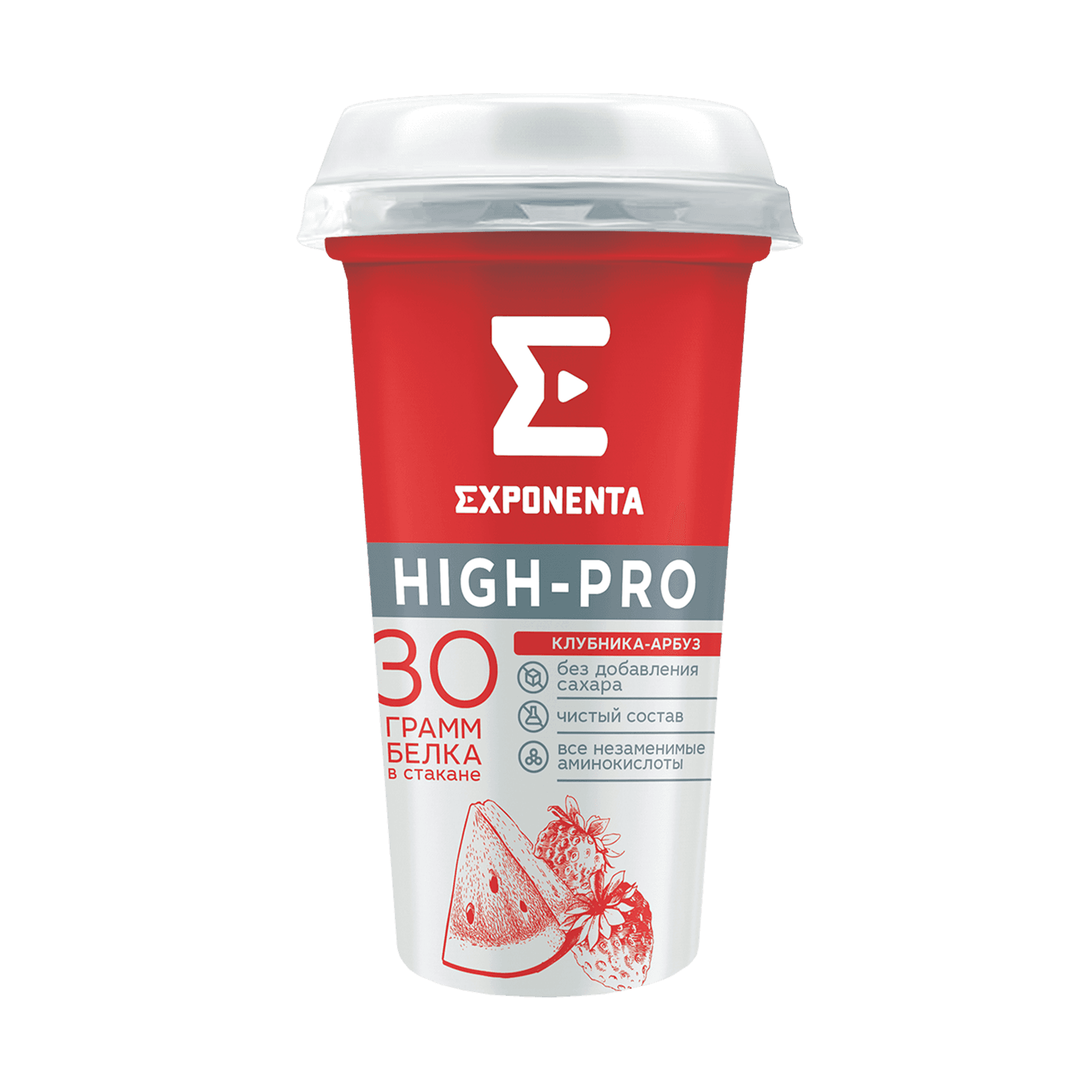 Напиток кисломолочный «Exponenta» HIGH-PRO клубника-арбуз