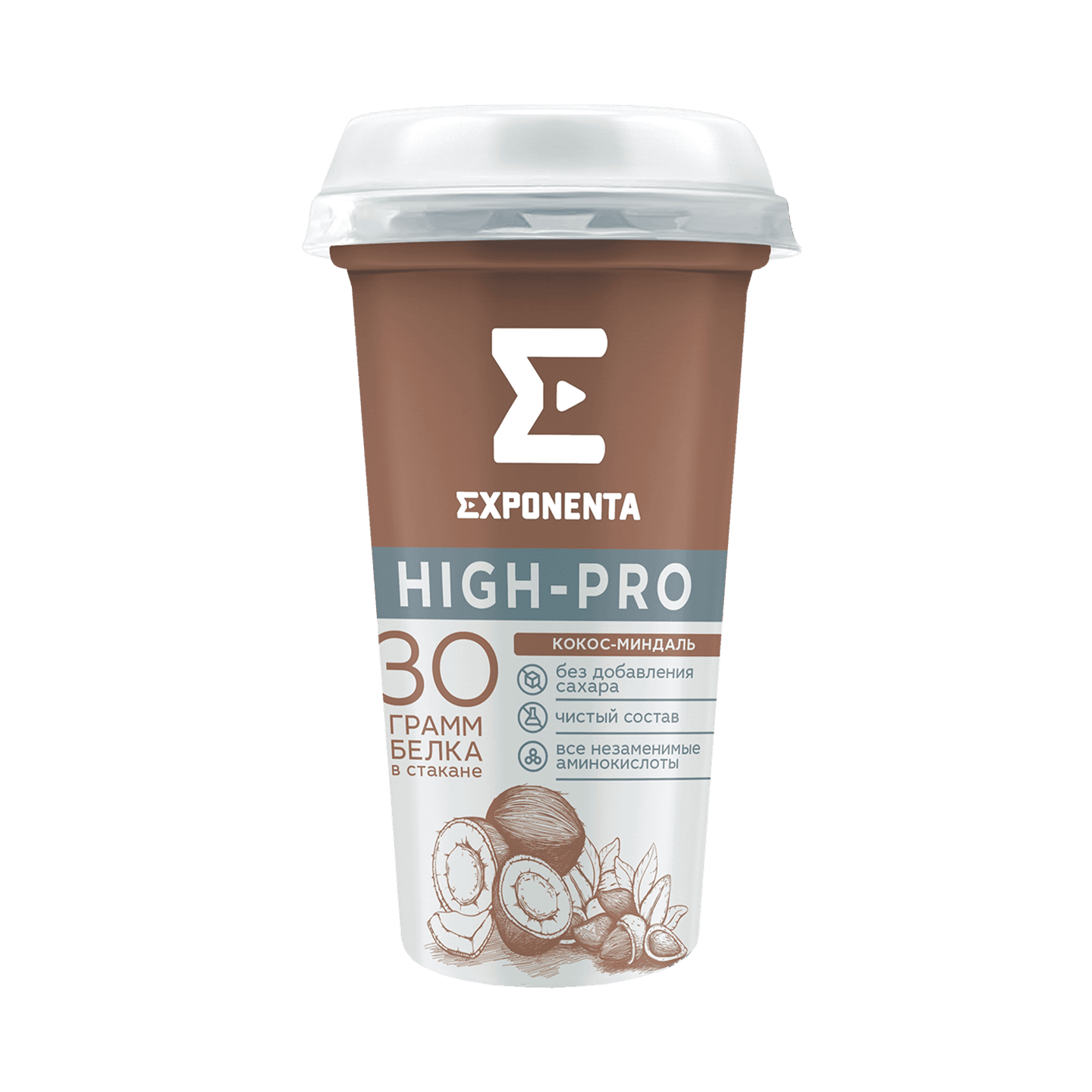 Напиток кисломолочный «Exponenta» HIGH-PRO кокос-миндаль