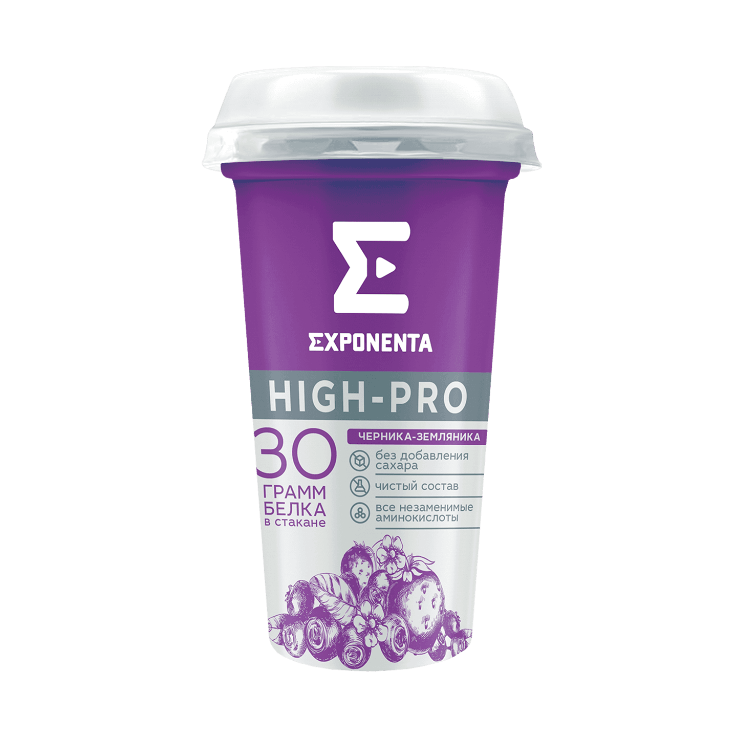 Напиток кисломолочный «Exponenta» HIGH-PRO черника-земляника