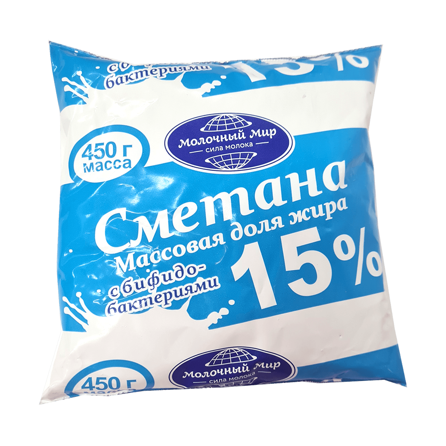 Сметана «Молочный мир» 15% с бифидо-бактериями