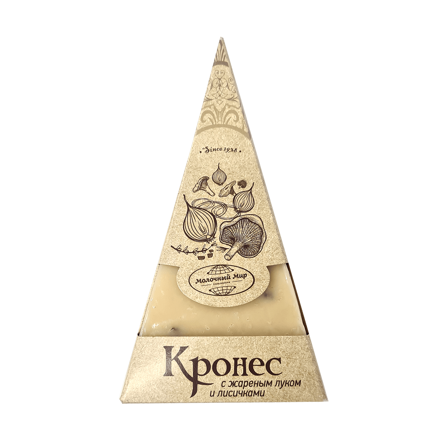Сыр твердый «Кронес» 45% с жареным луком и лисичками