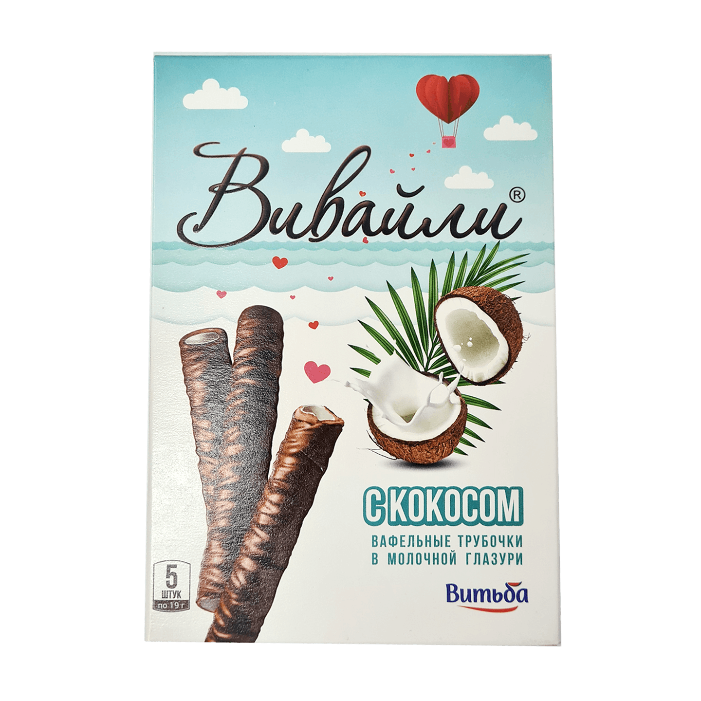Вафельные трубочки «Вивайли» с кокосом