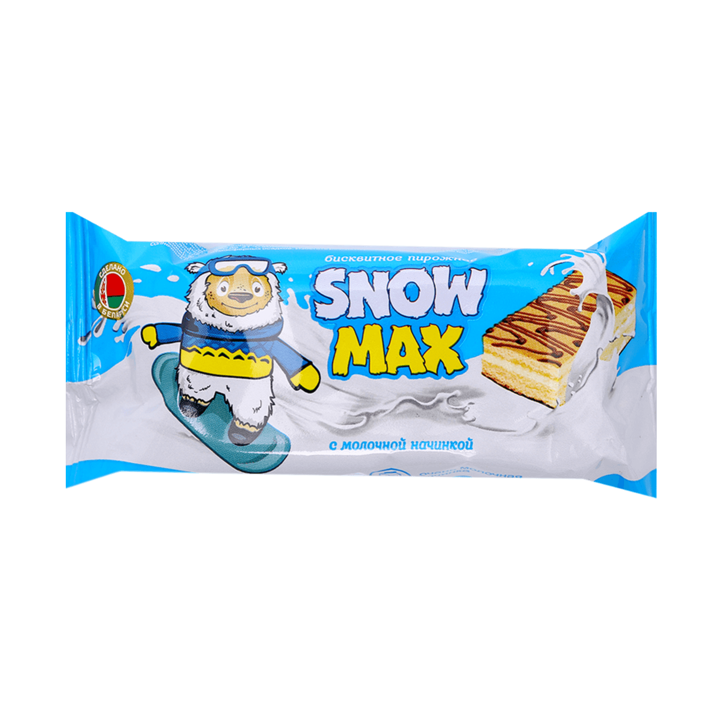 Бисквитное пирожное «Snow Max» с молочной начинкой